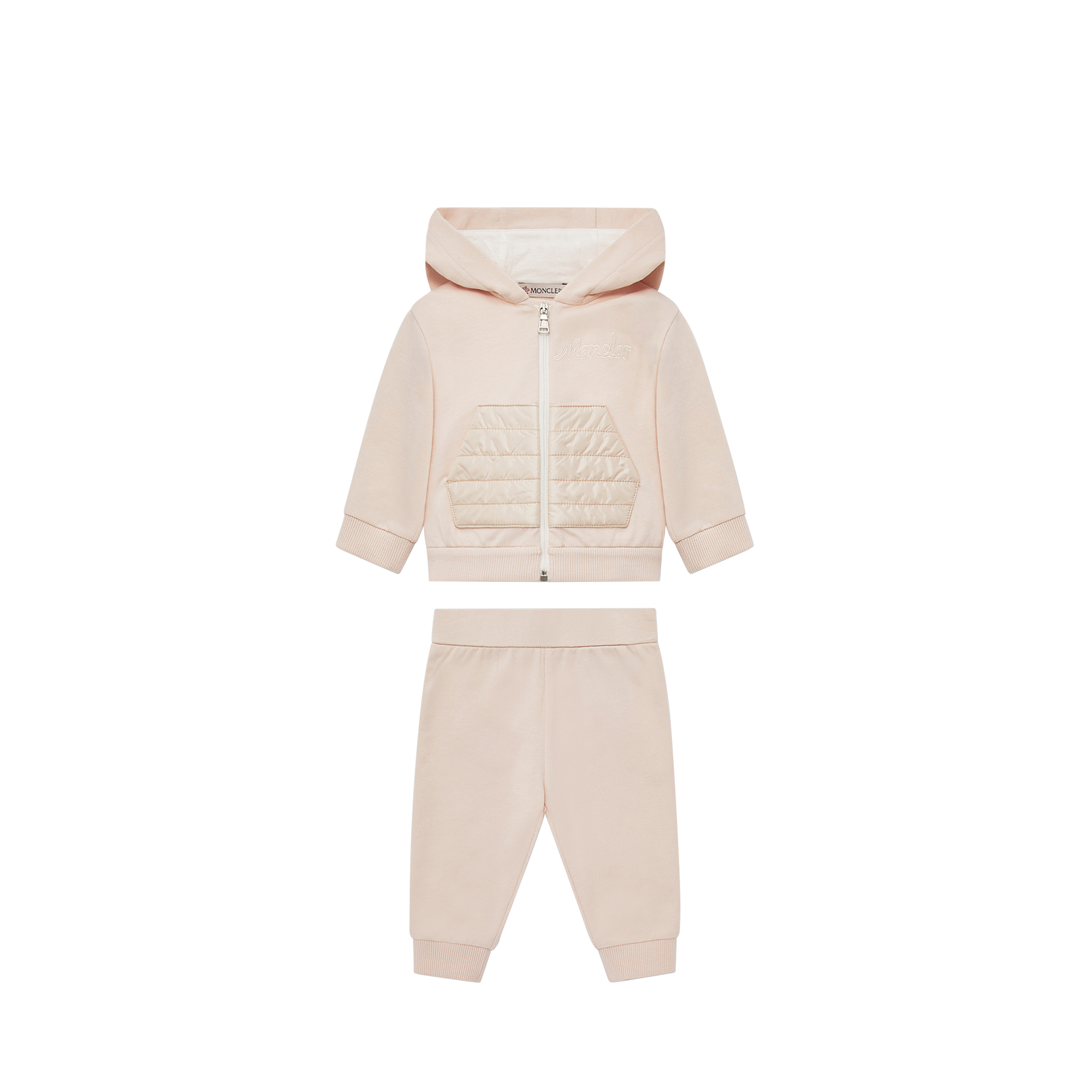 Moncler Ensemble De Survêtement En Coton À Logo Brodé In Pink