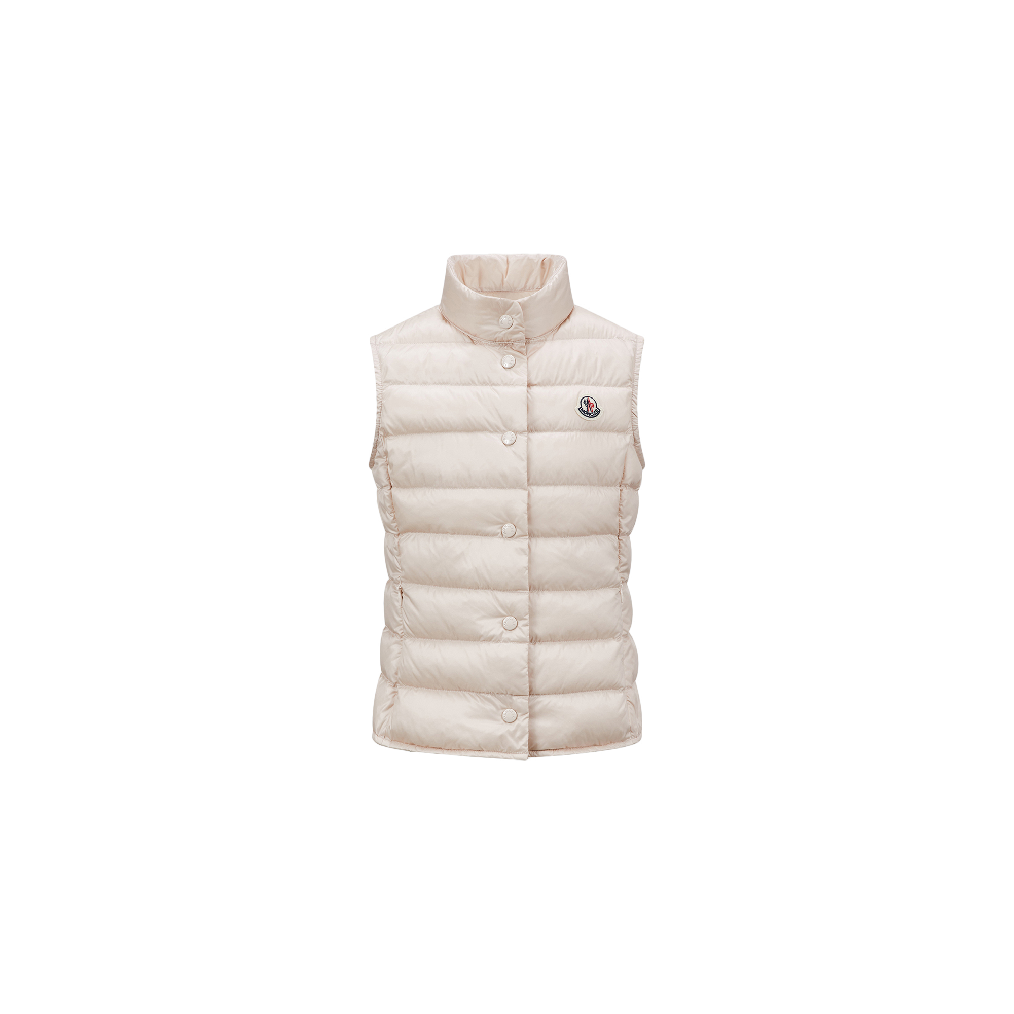 MONCLER Luxury Kids Liane Packable Down Gilet, Girl, Beige, Size: 4Y