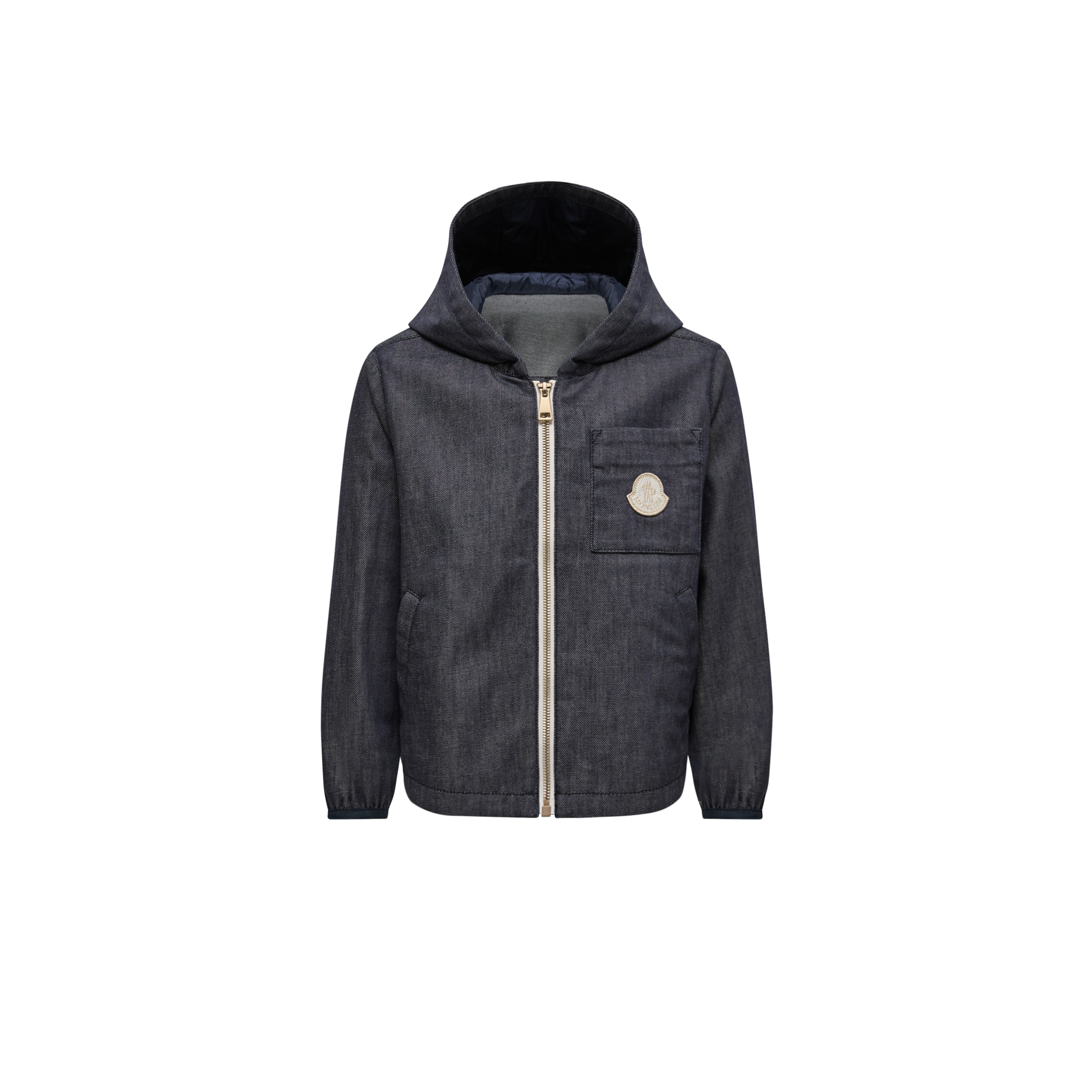 Moncler Veste À Capuche En Denim Direna In Bleu