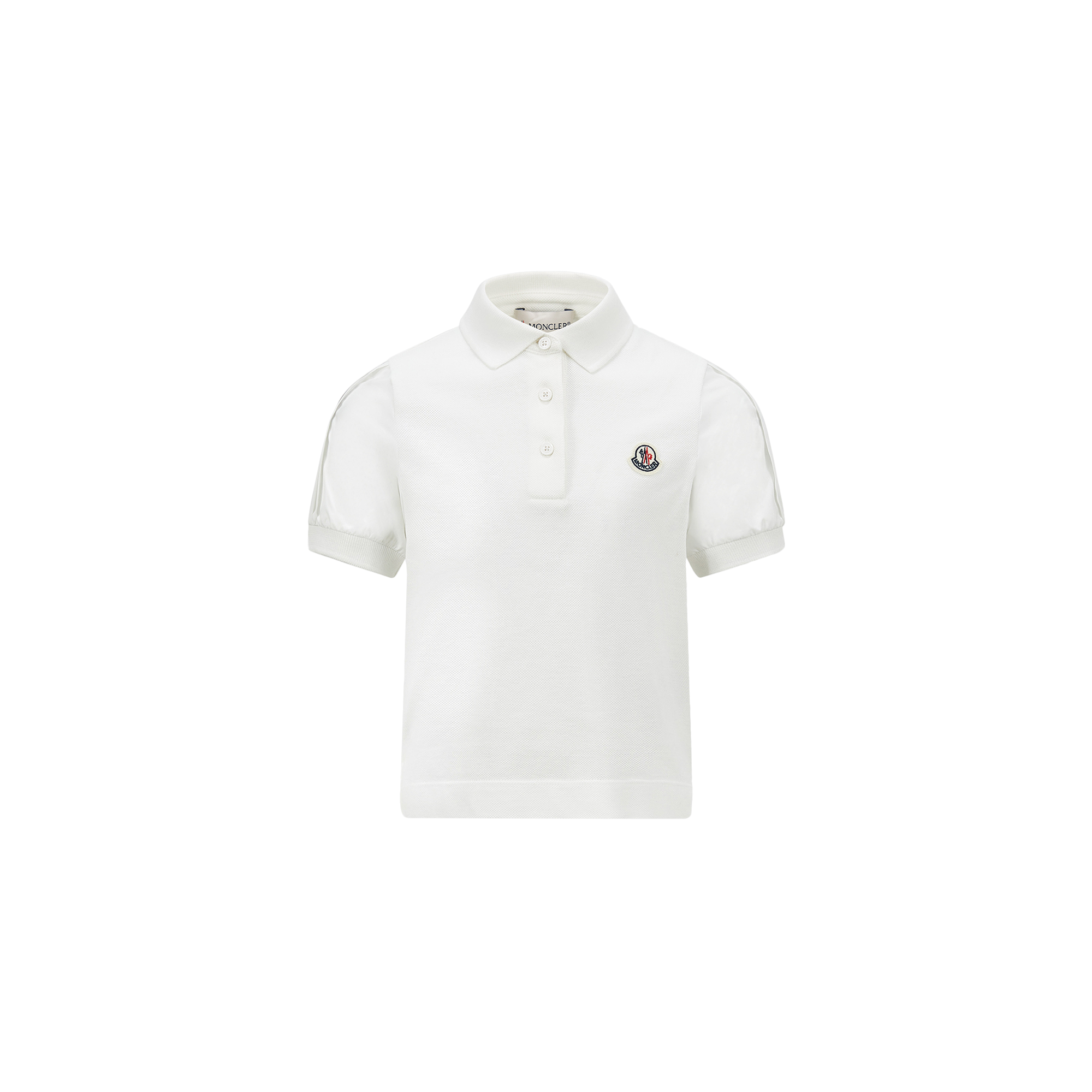 Moncler Cotton Piquet Polo Shirt White In White