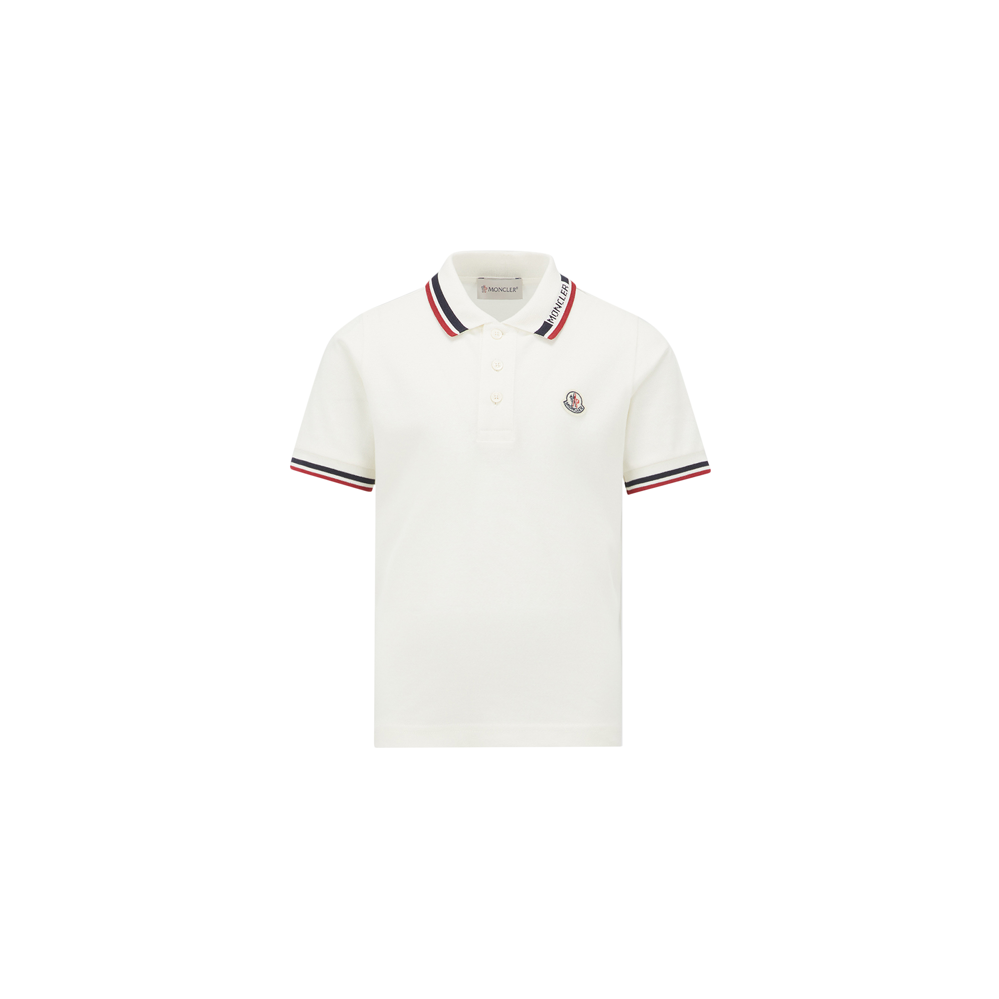 Moncler Polo En Piqué De Coton In Blanc