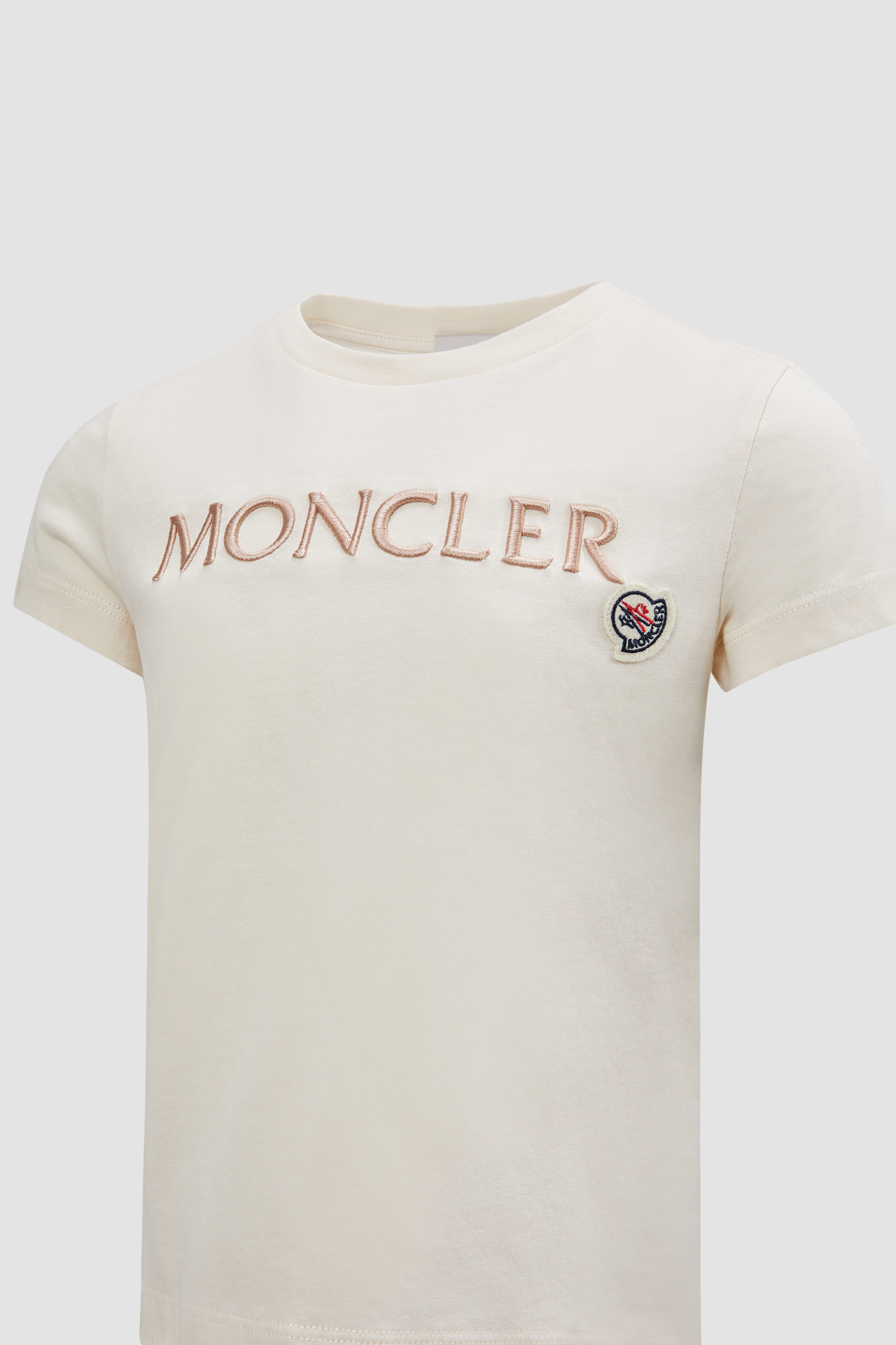 White Embroidered Logo Cotton T-Shirt - Polos & T-shirts for Children |  Moncler US