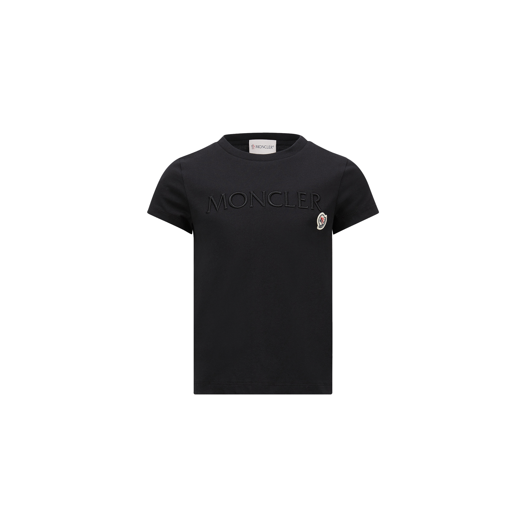 MONCLER ENFANT Embroidered Logo Cotton T-Shirt, Girl, Black, Size: 8Y