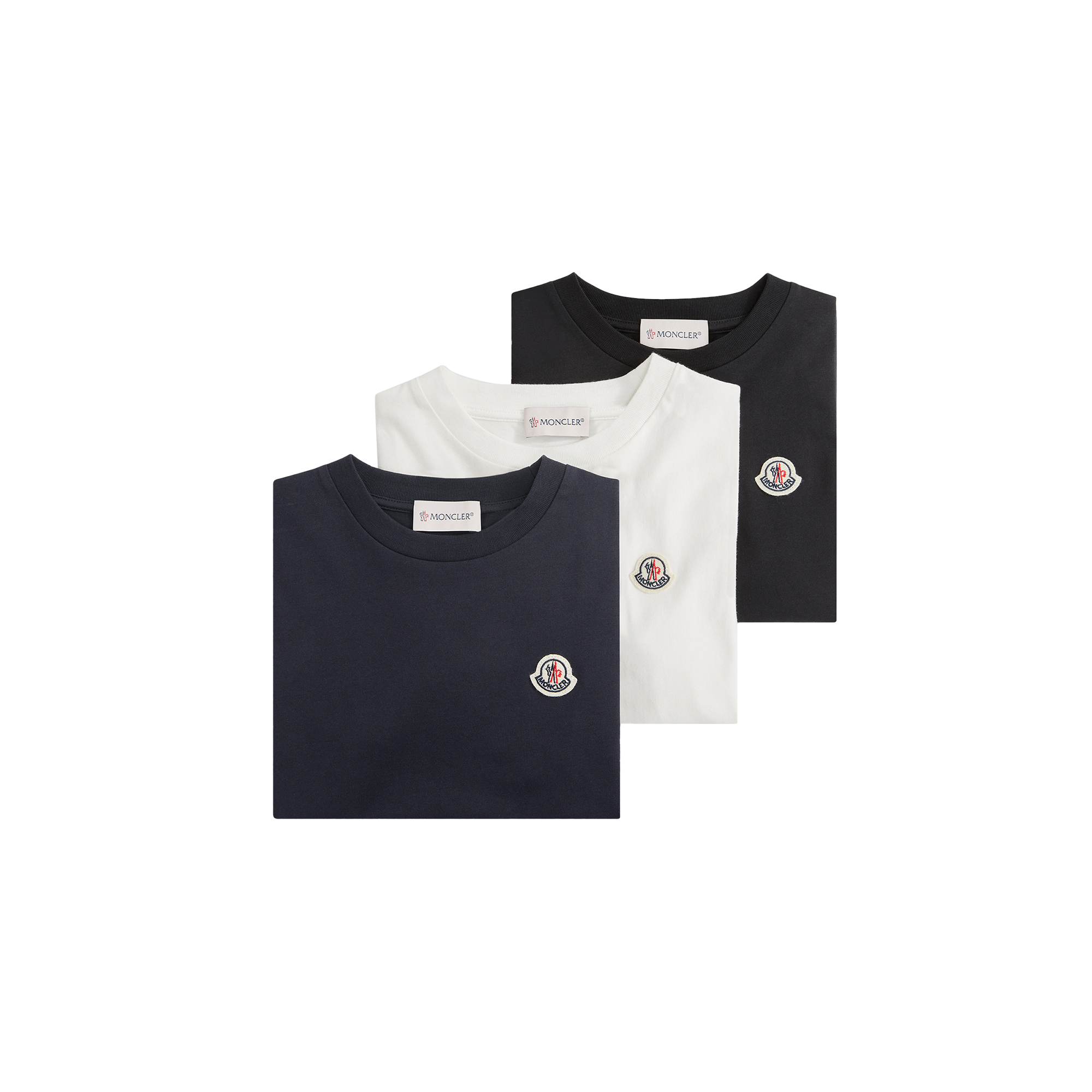 Moncler T-shirts En Coton À Logo (lot De 3) In Multicolour
