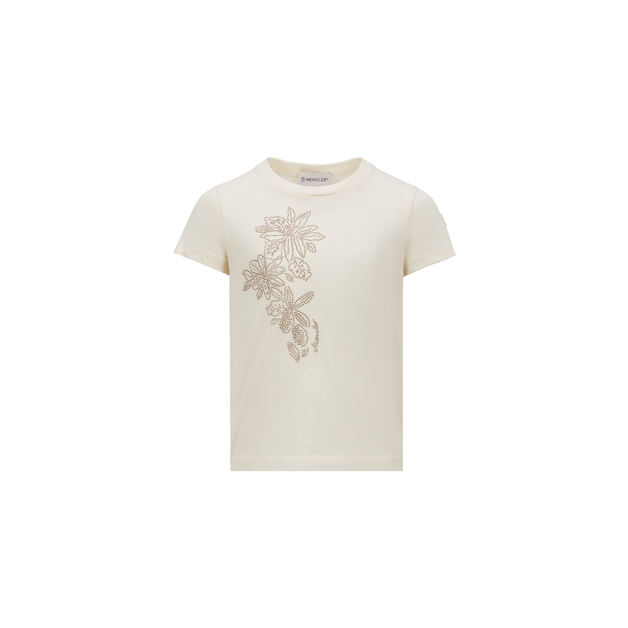 Moncler T-shirt En Coton À Motif Floral Clouté In White