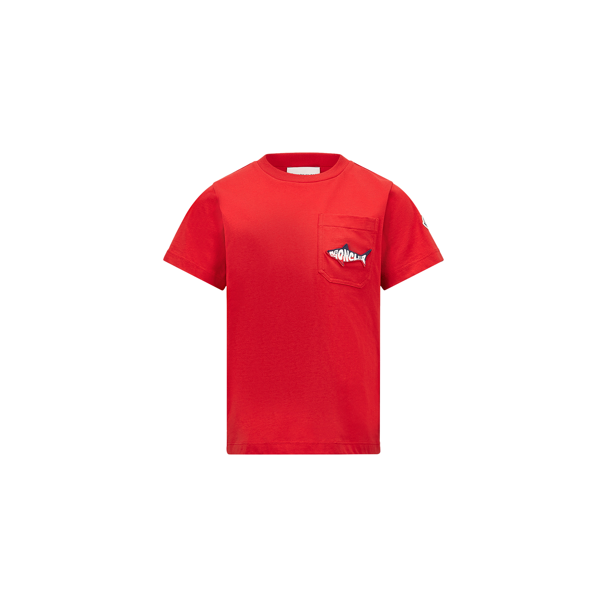 Moncler T-shirt En Coton À Broderie Requin In Red