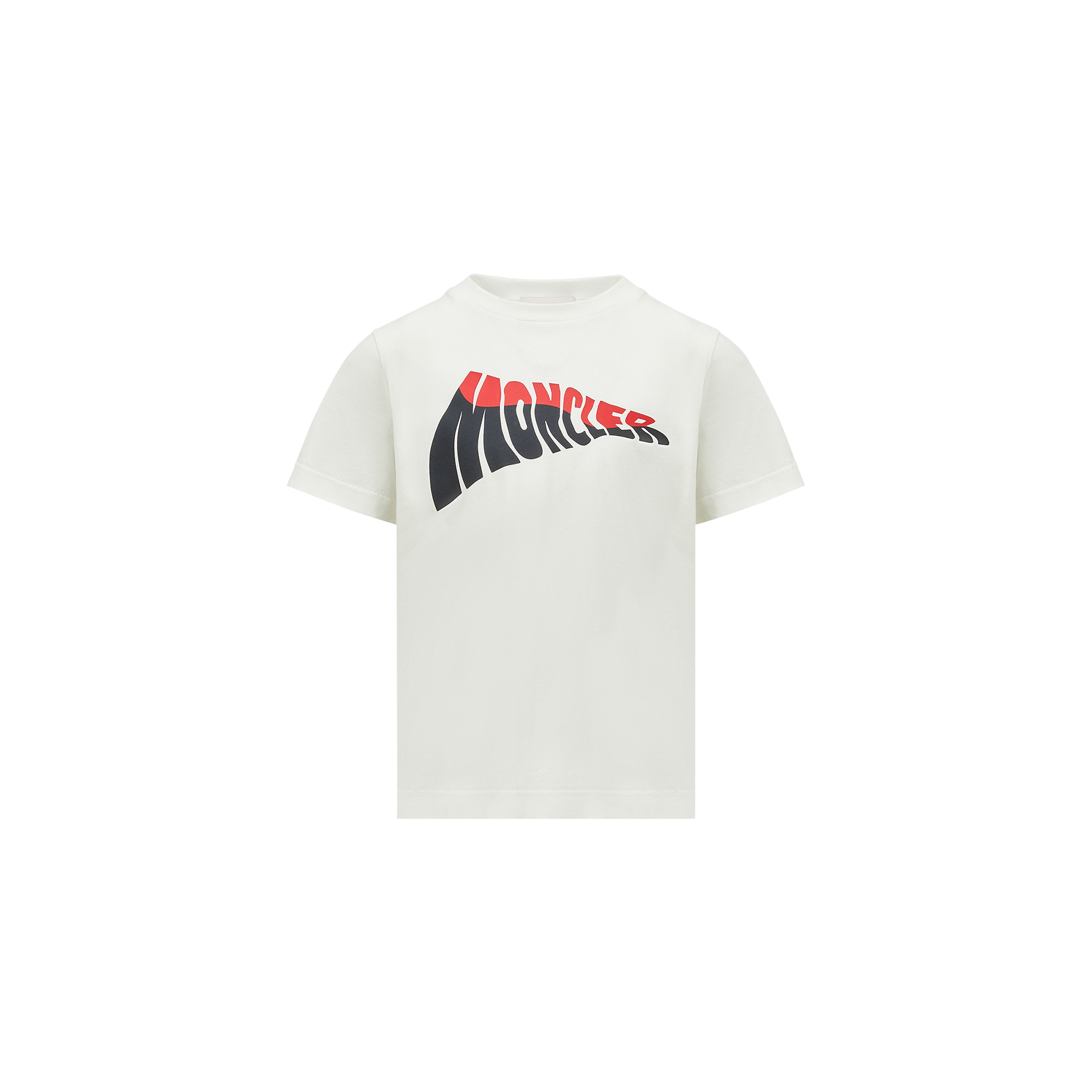 Moncler T-shirt En Coton À Logo Vague In ホワイト