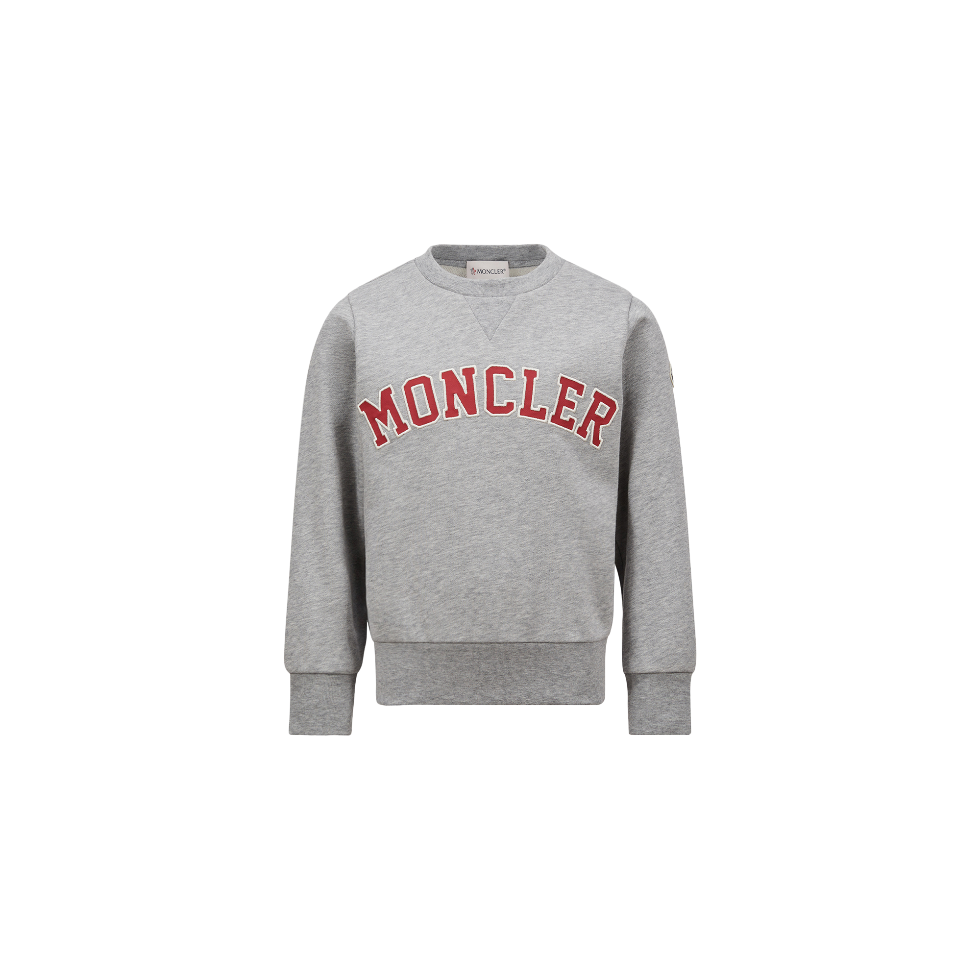 MONCLER ENFANT Embroidered Logo Cotton Sweatshirt, Boy, Gray, Size: 10Y