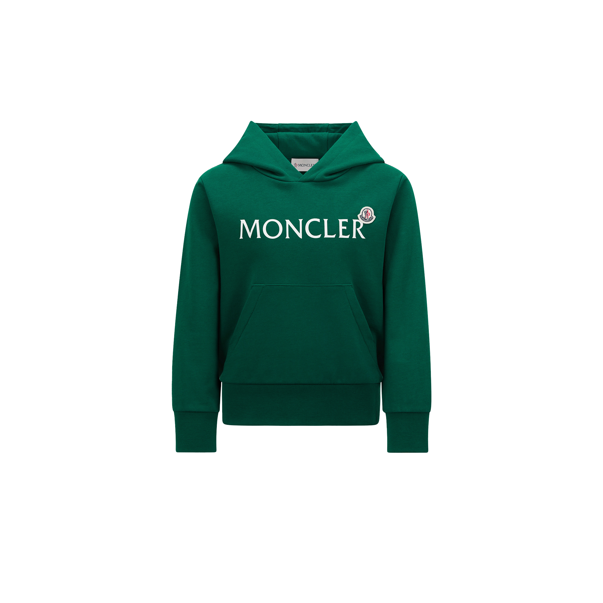 MONCLER ENFANT Logo Cotton Hoodie, Boy, Green, Size: 12Y