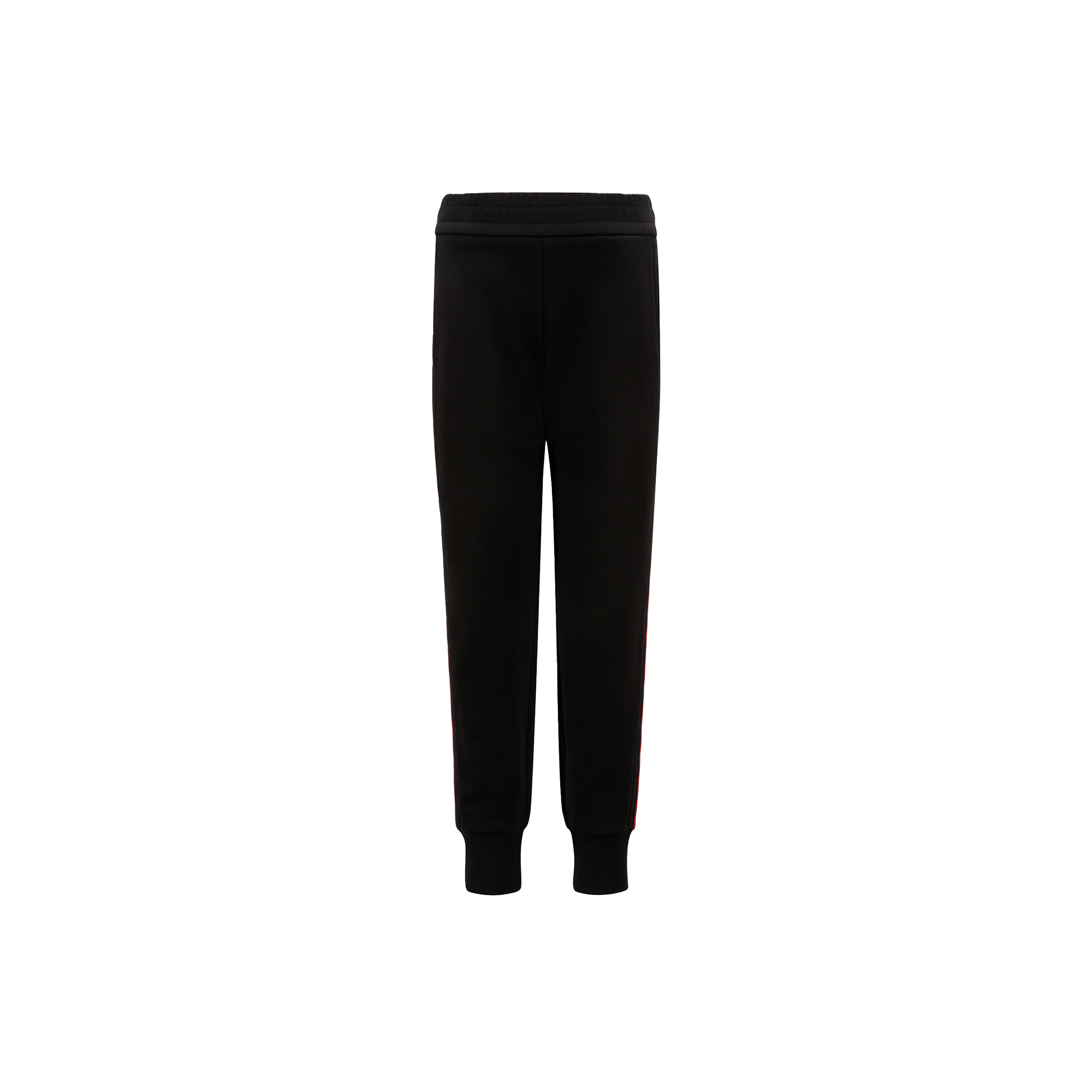 Moncler Pantalon De Survêtement En Coton À Bords Tricolores In Black