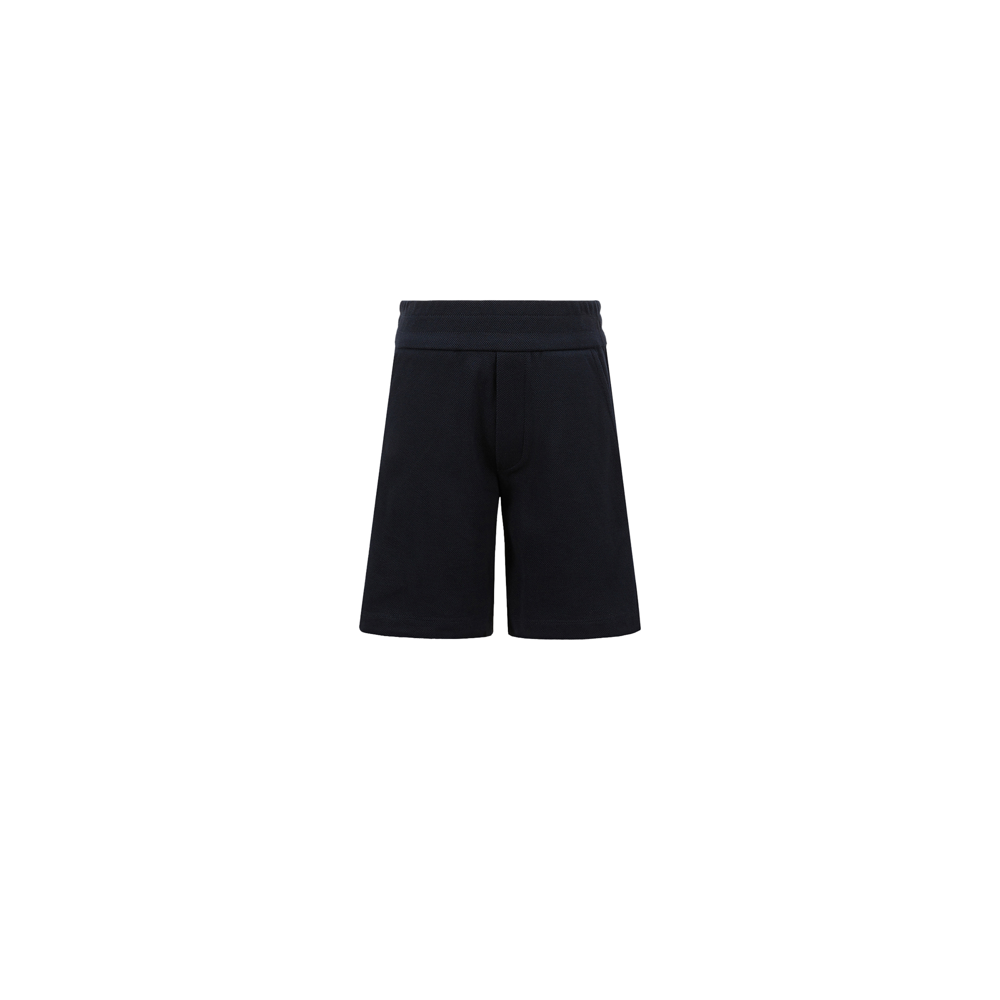 Moncler Short En Piqué De Coton À Bordure Tricolore In Blue