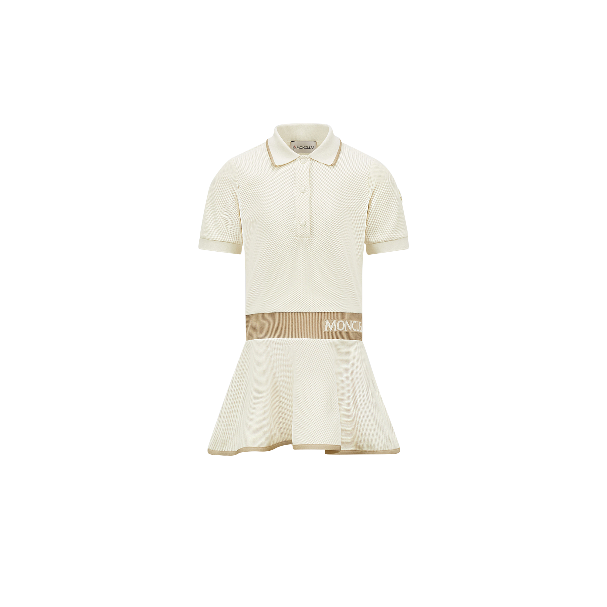 Moncler Robe Polo En Piqué In White