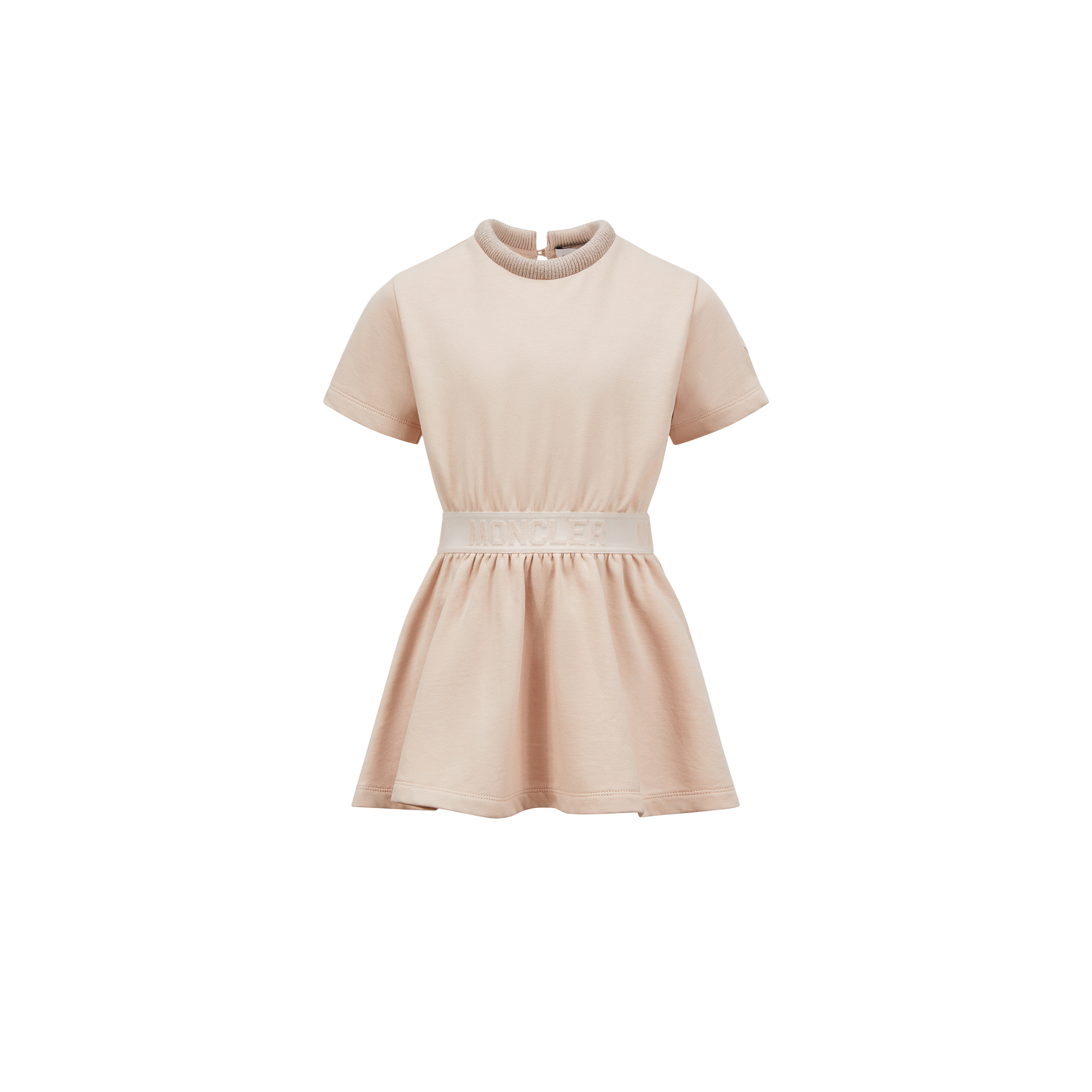 Moncler Robe En Coton À Finitions Logo In Pink