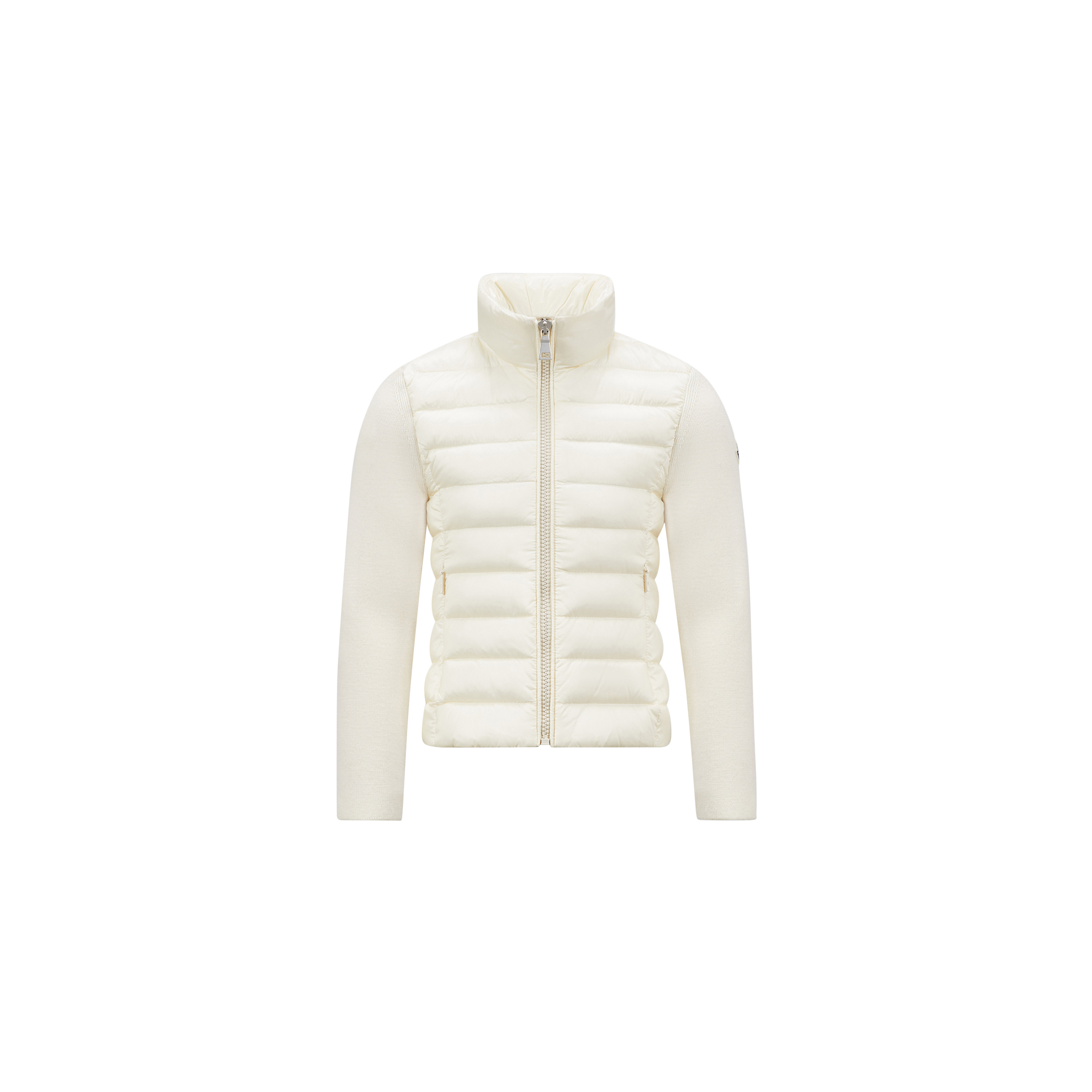 Moncler Padded Wool Zip-up Cardigan White In White