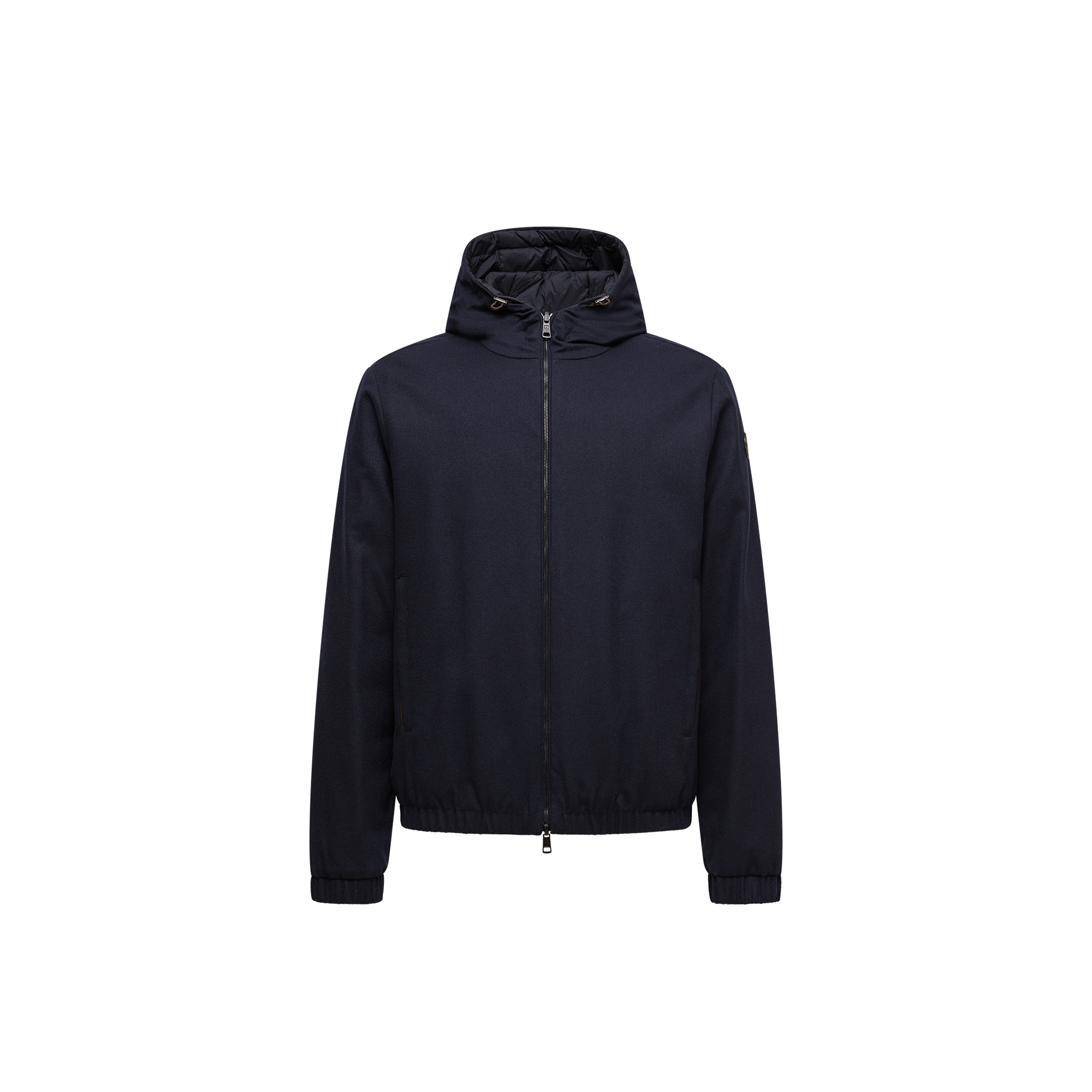 Moncler Guerand Reversible Short Down Jacket With Hood In Blue