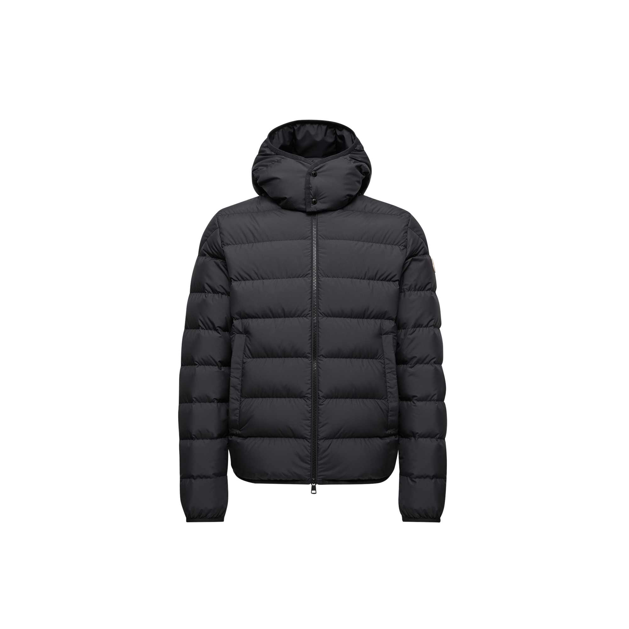 Moncler Midnight Blue Polyester Montbrocq Down Jacket In Black