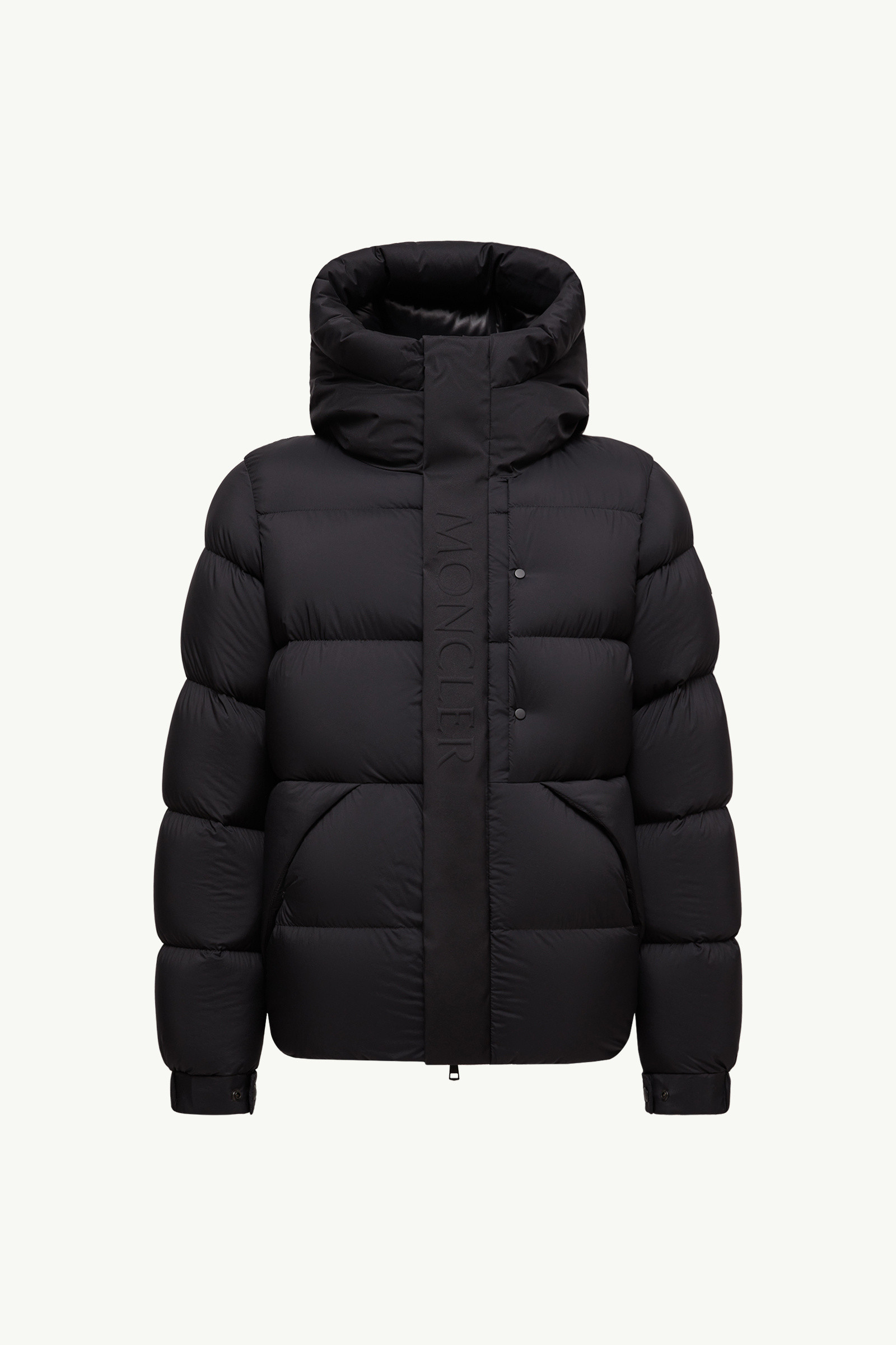 Black Madeira Hooded Short Down Jacket - Short Down Jackets