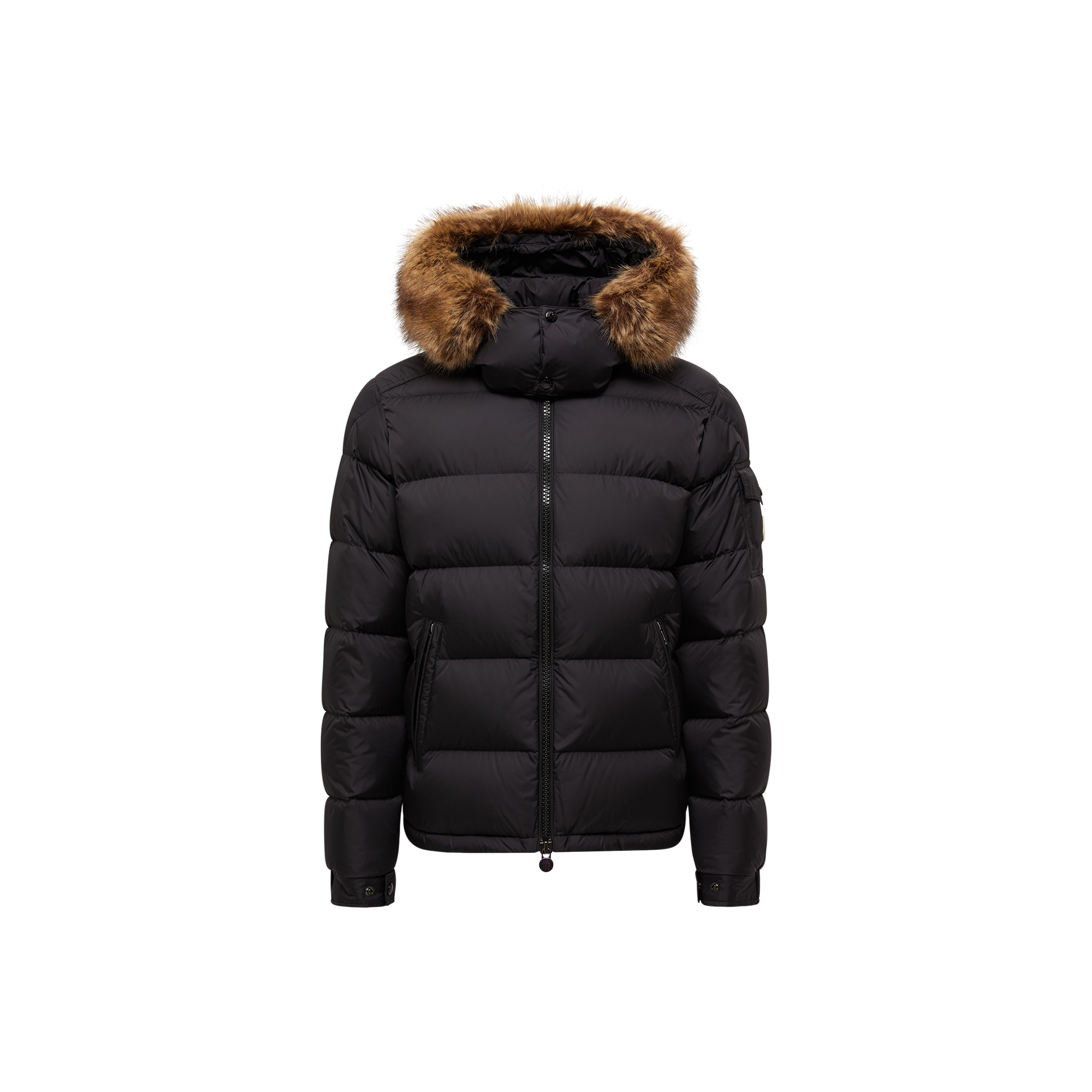 Moncler Mayaf Hooded Short Down Jacket, Men, Black, Size: 6 In Black