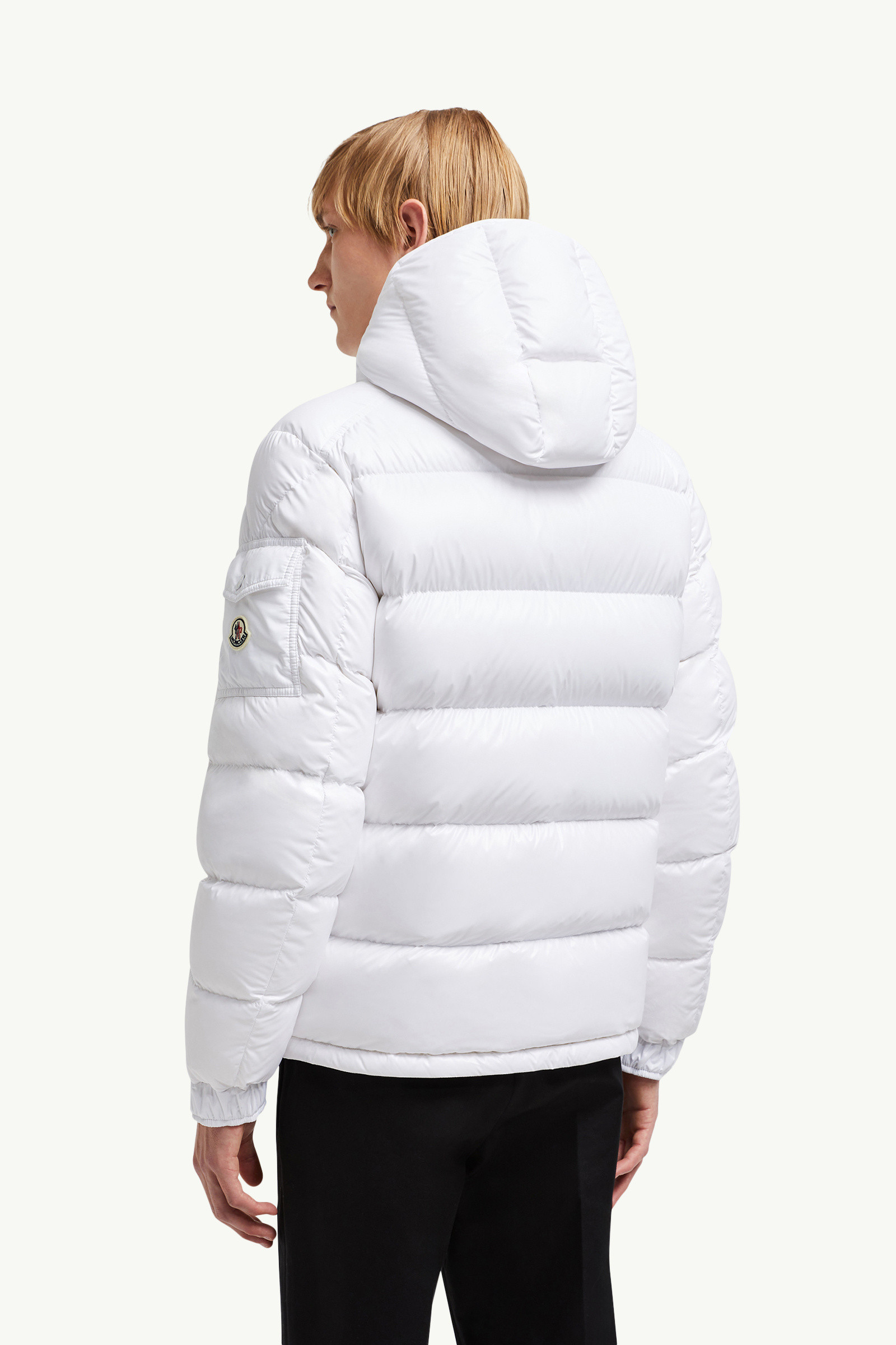 White Moncler Maya Hooded Short Down Jacket - Short Down