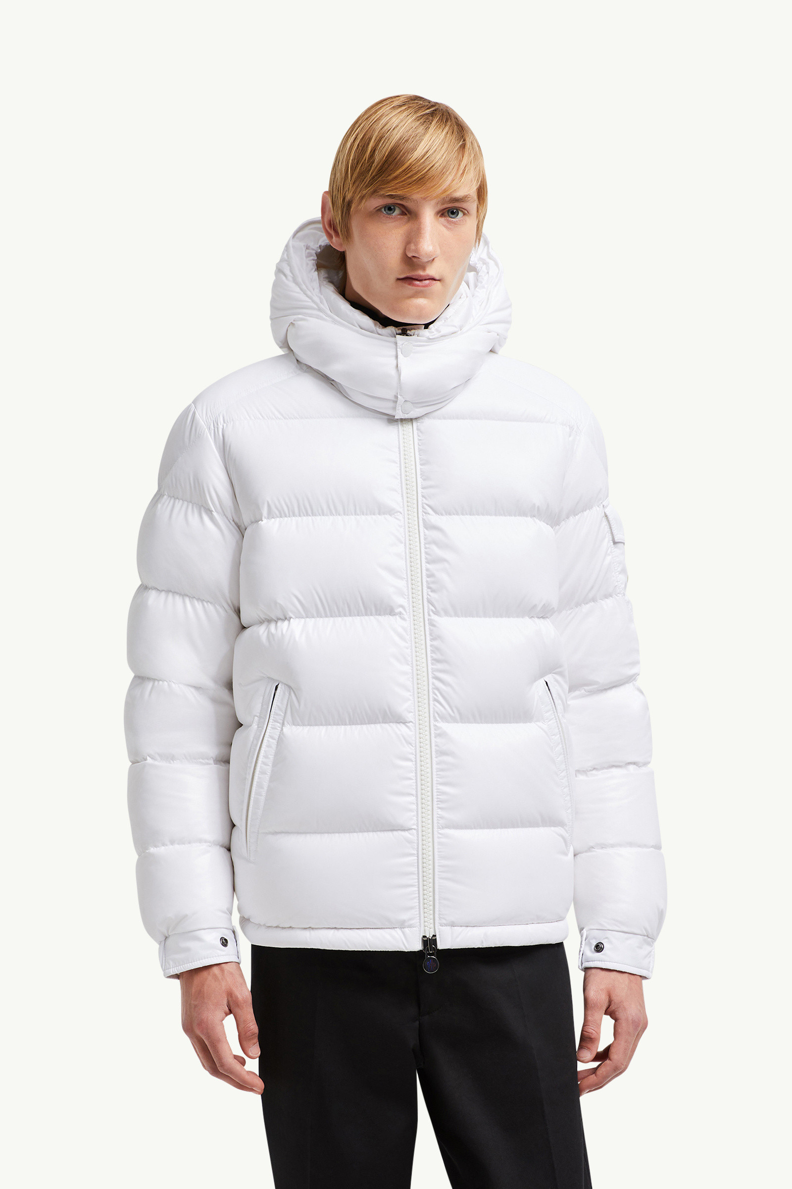 White Moncler Maya Hooded Short Down Jacket - Short Down White Moncler Maya Hooded Short Down Jacket - Short Down