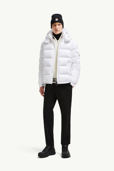 White Moncler Maya Hooded Short Down Jacket - Short Down