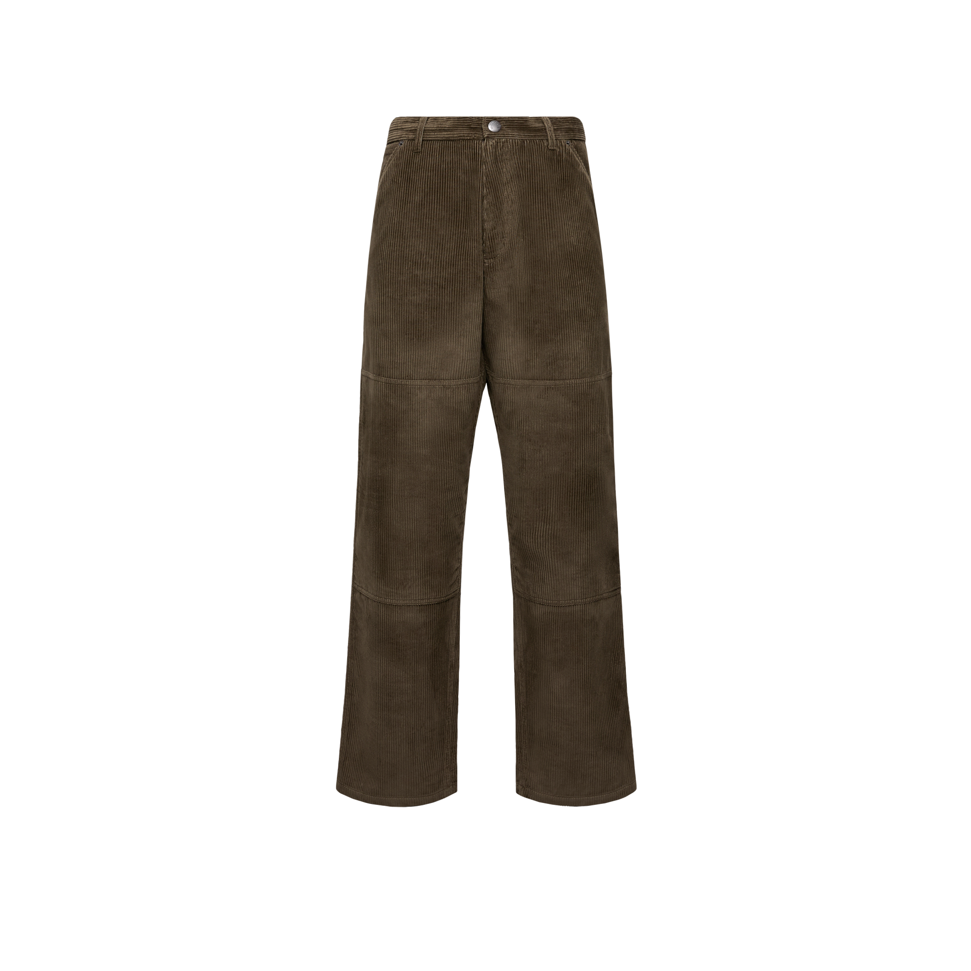 Moncler Corduroy Straight Leg Drawstring Pants In Brown