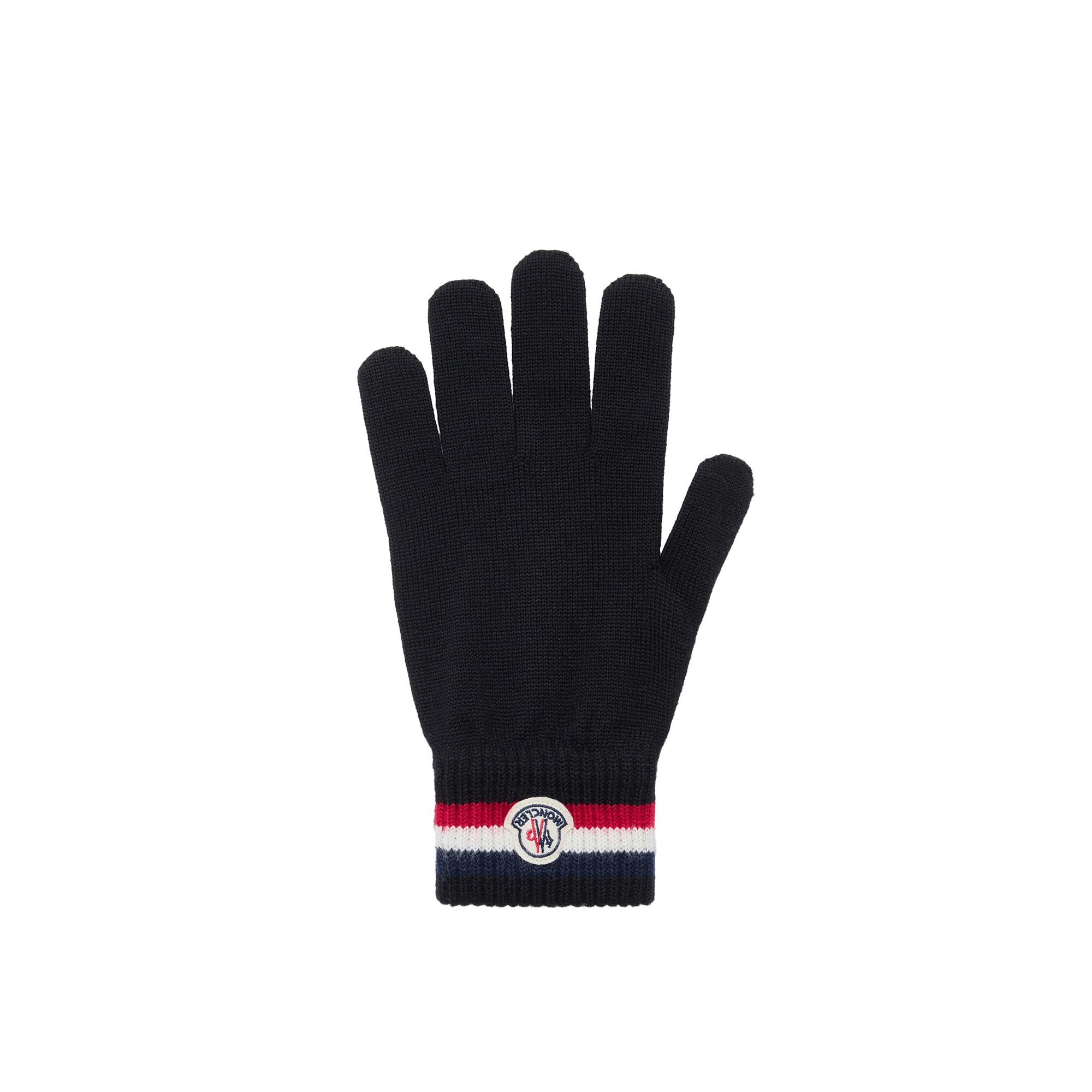 Moncler Tricolor Wool Gloves Black
