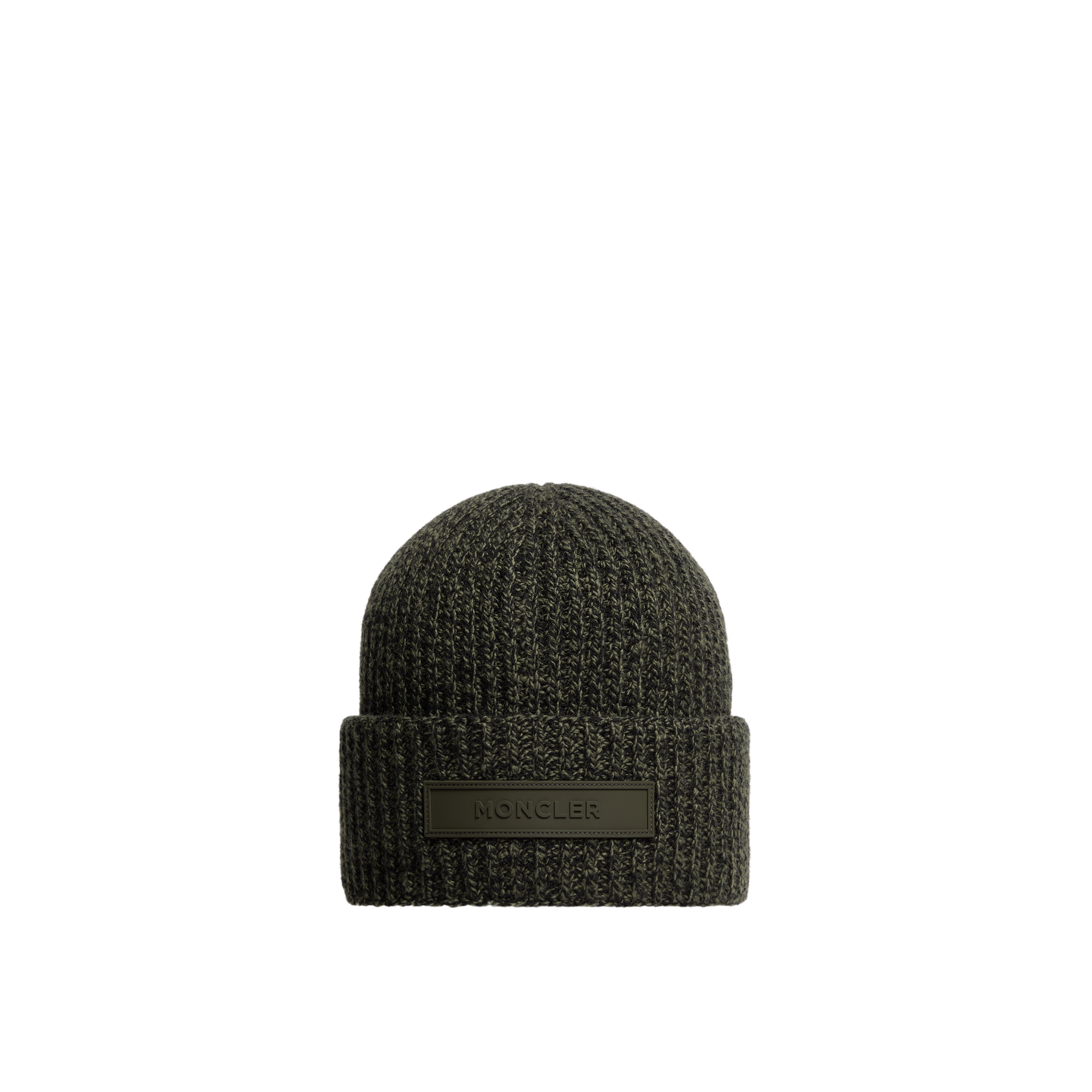 Moncler Mouliné Wool & Cashmere Beanie Green In Green