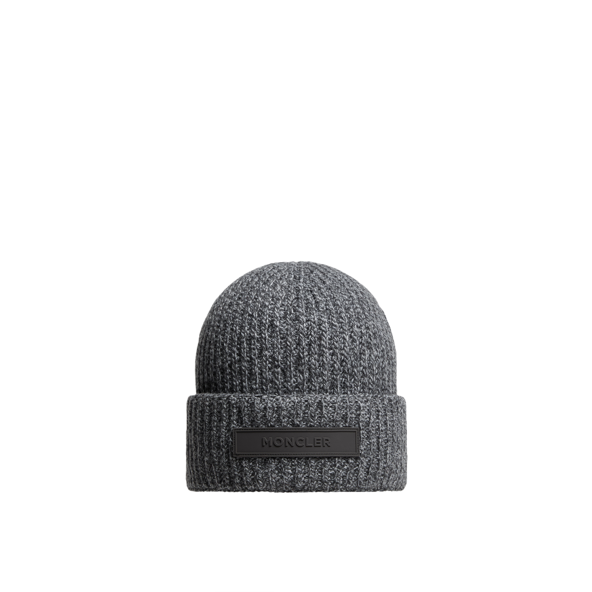 Moncler Bonnet En Mélange De Laine Et Cachemire Mouliné In Gray