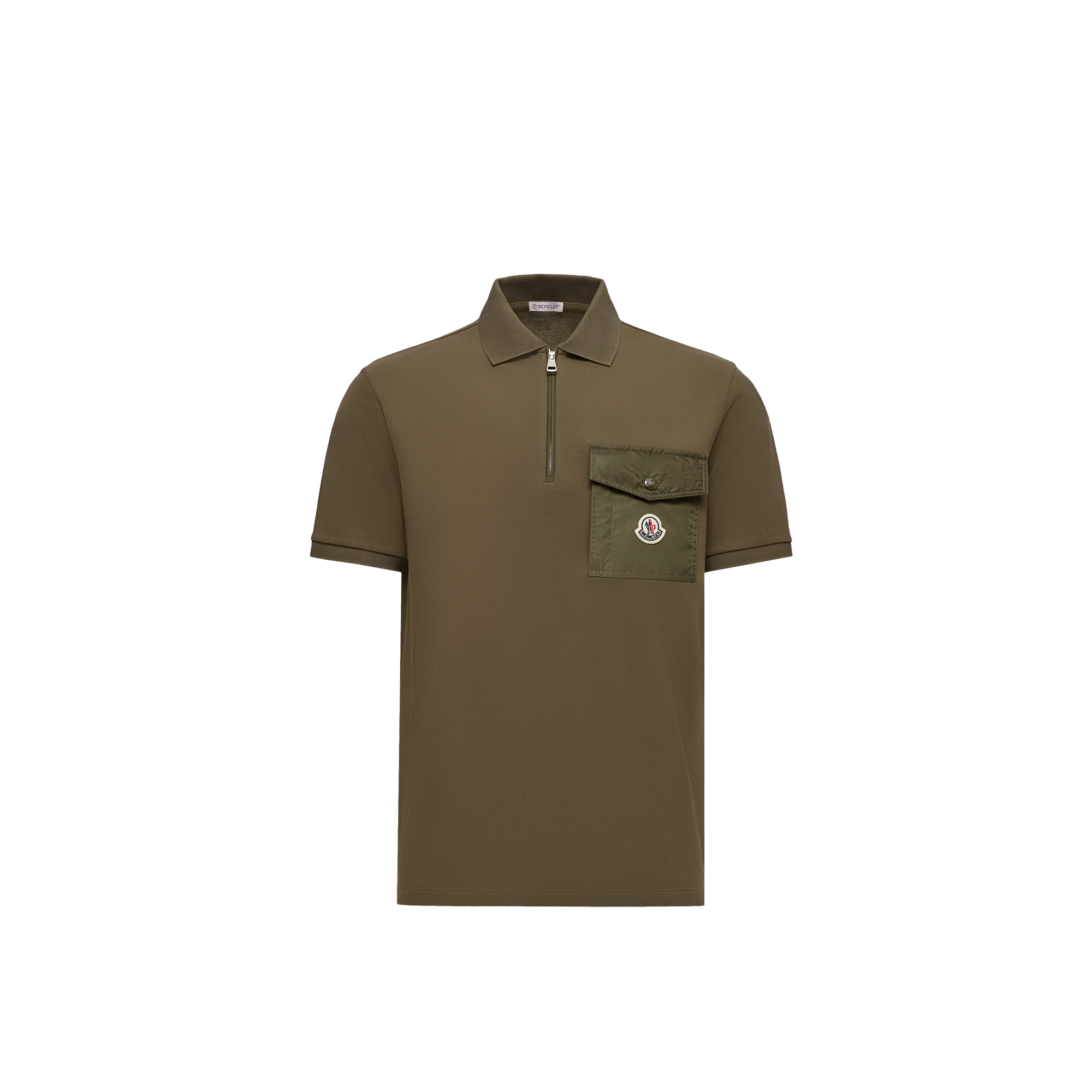 Moncler Cotton Piqué Polo Shirt In Brown