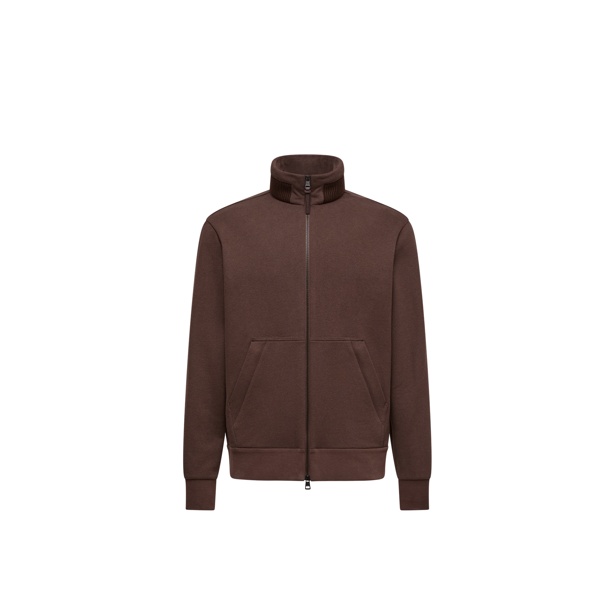 Moncler Cotton And Cashmere Zip-up Sweatshirt In Sand