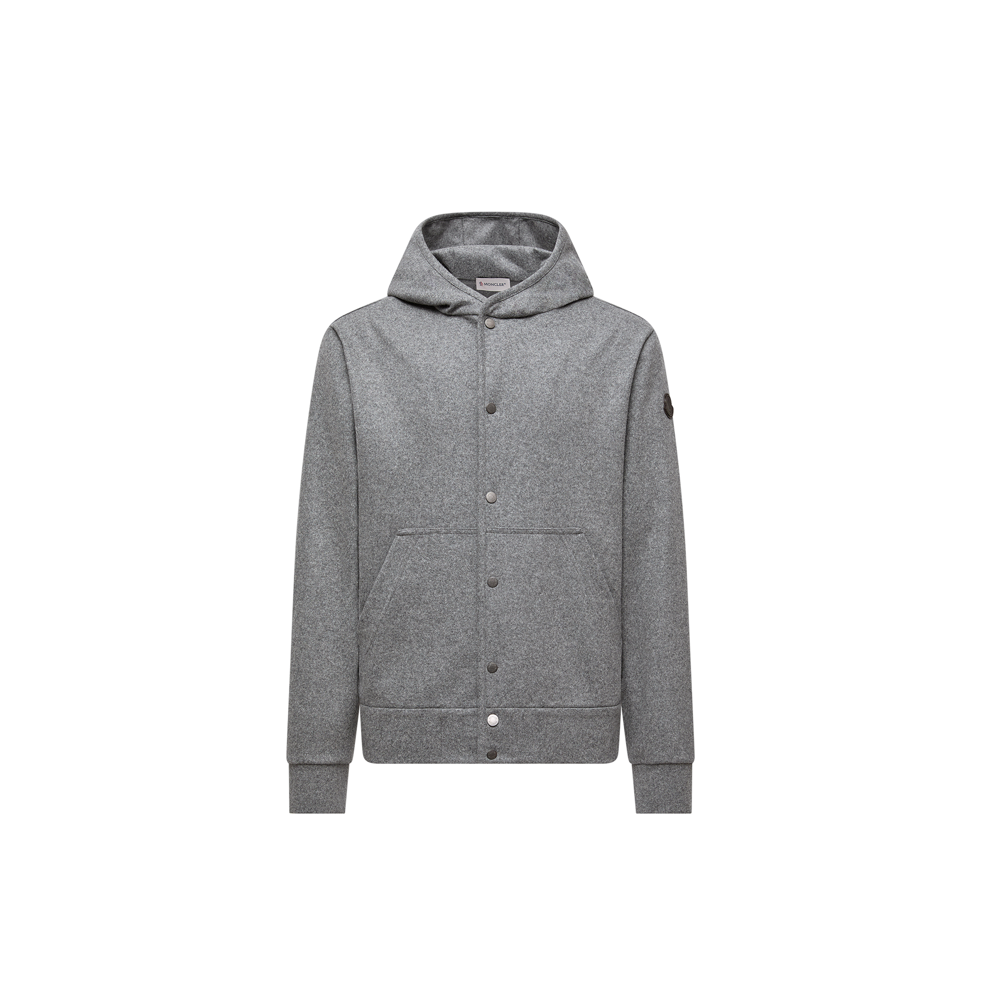 MONCLER COLLECTION Wool Blend Zip-Up Hoodie, Men, Gray, Size: L