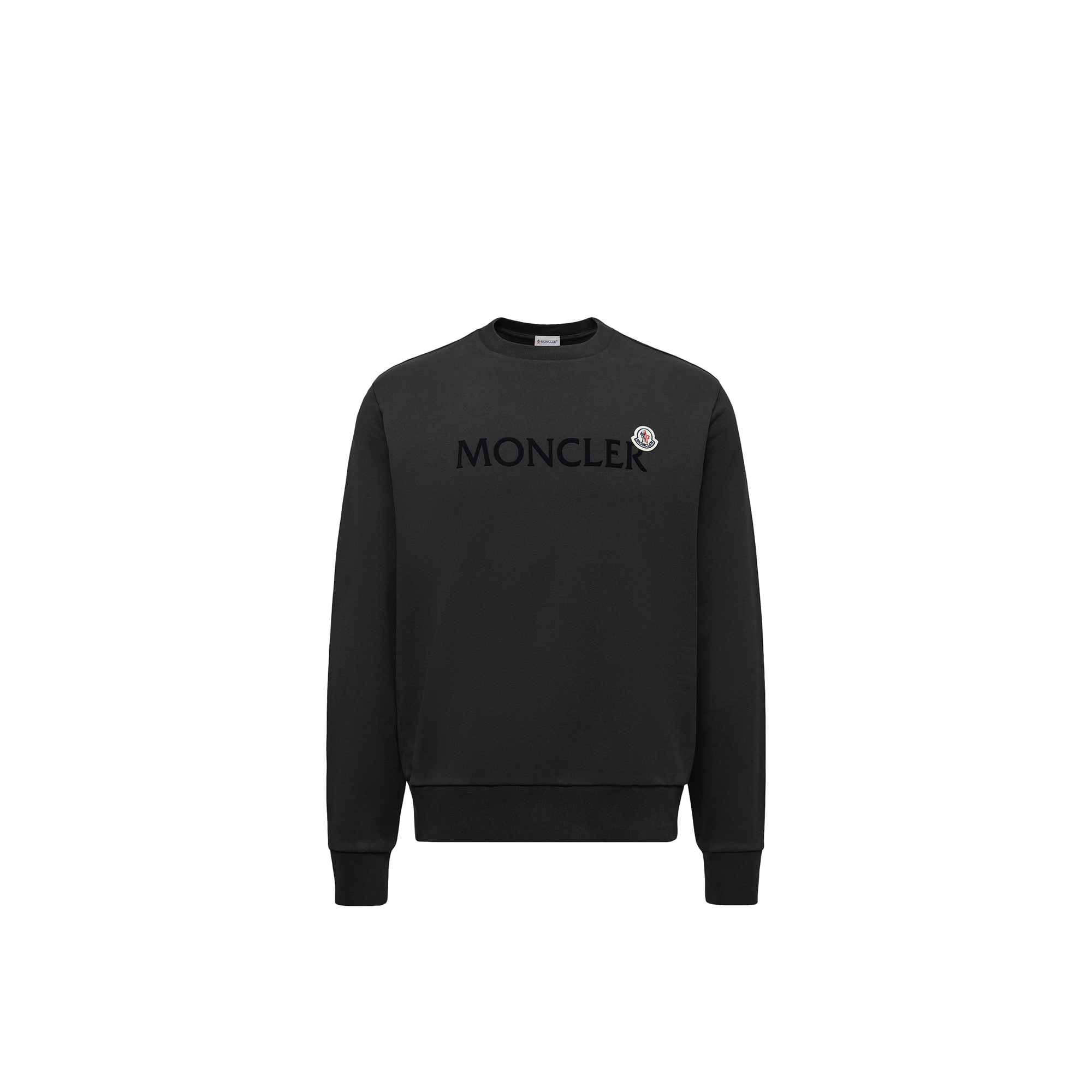 Moncler Crew Neck Cotton Sweatshirt In Black