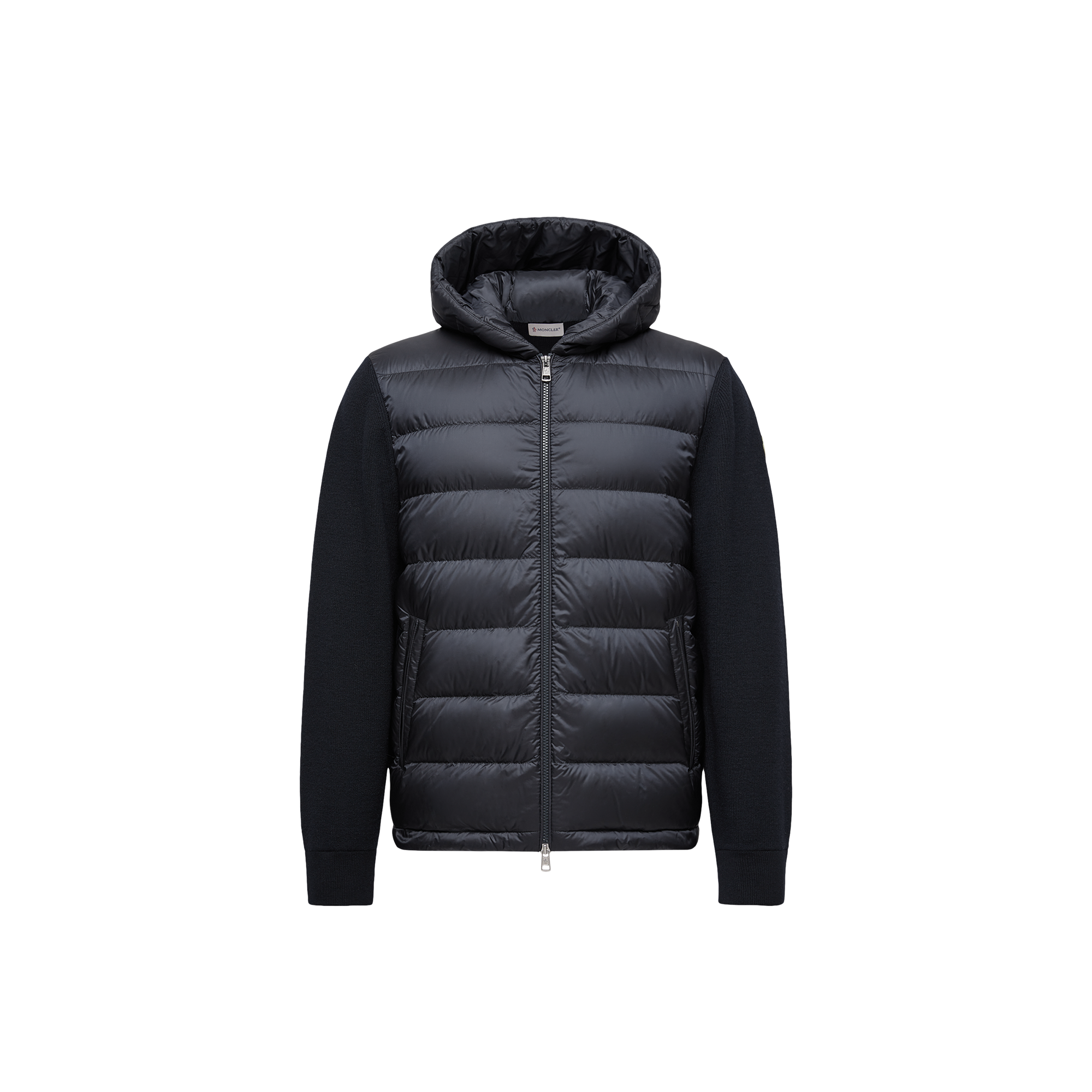 MONCLER COLLECTION Padded Wool Zip-Up Hoodie, Men, Blue, Size: XL