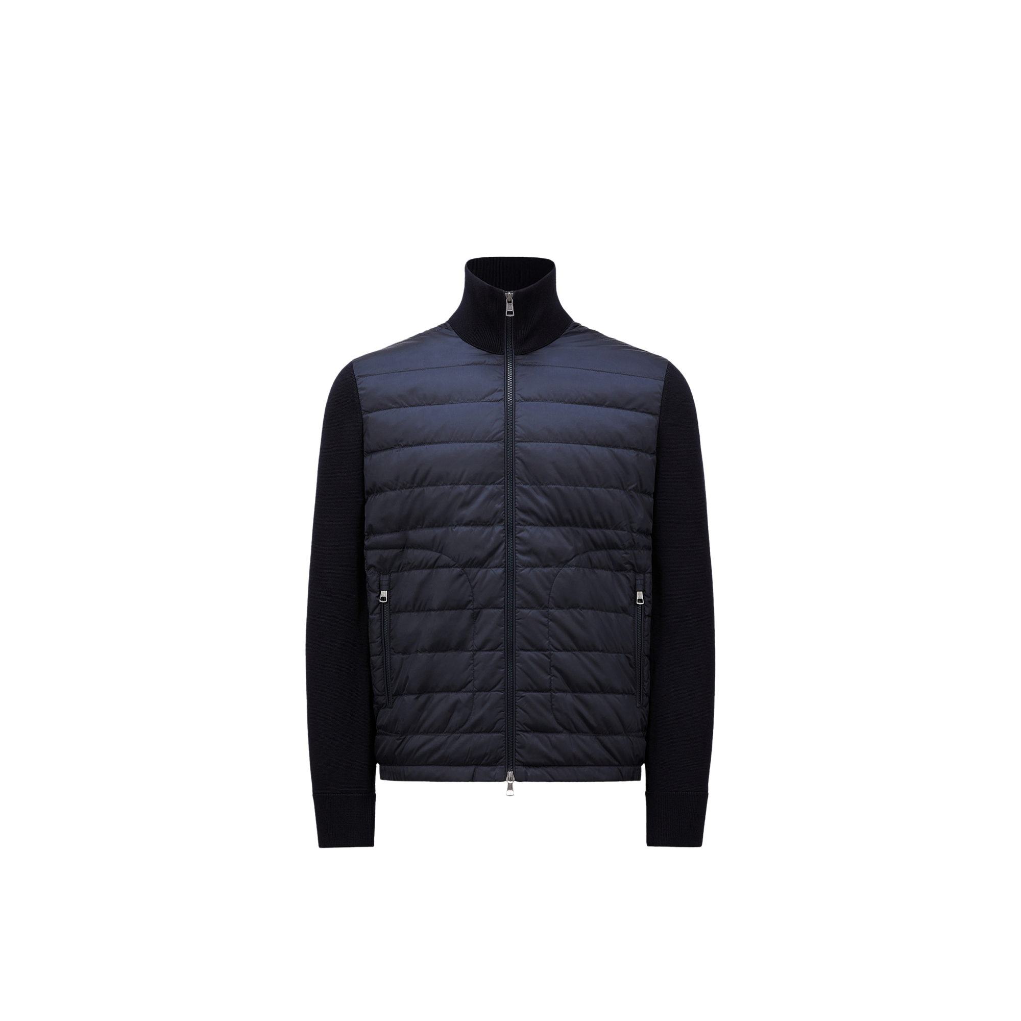 Moncler Nylon And Wool Padded Jacket In Blue