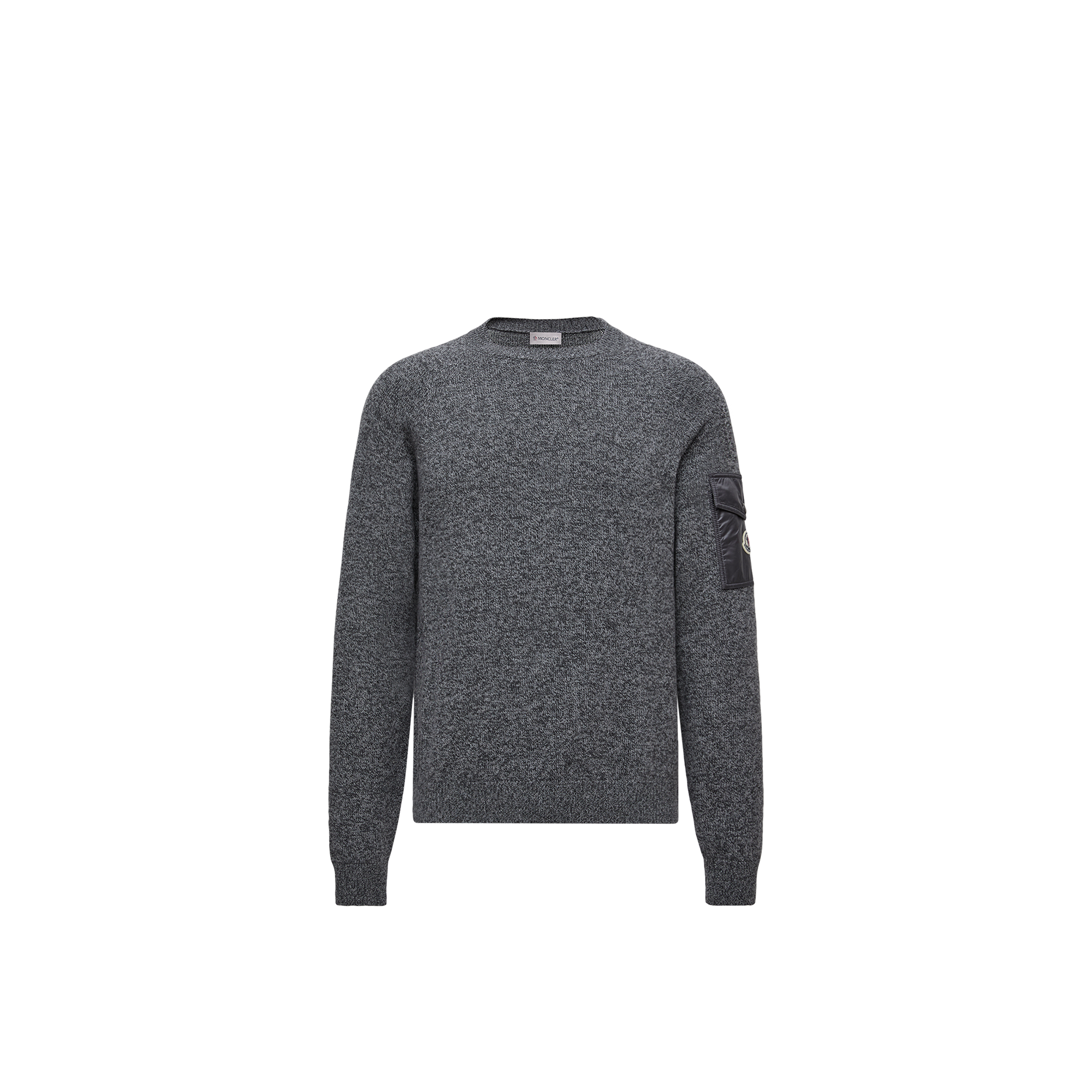 Moncler Wool Cashmere Pocket Sweater In Gray