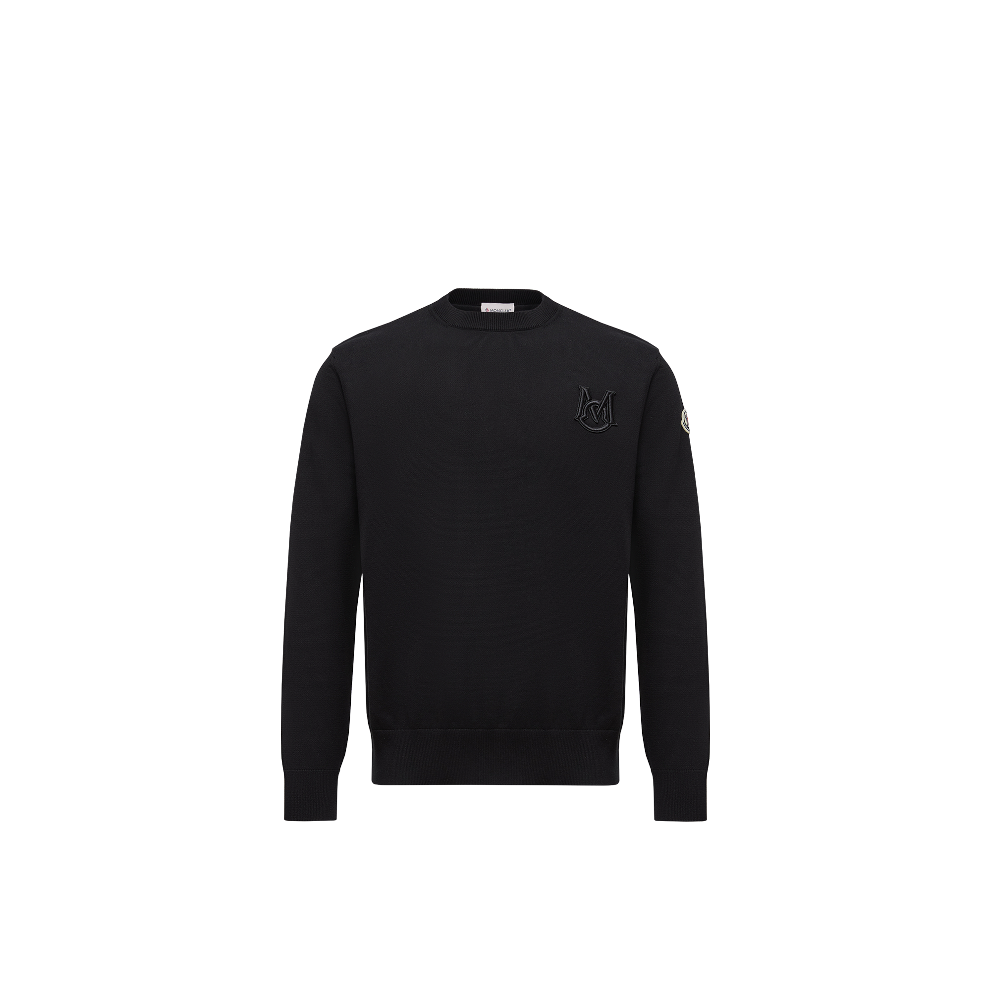 MONCLER COLLECTION Embroidered Monogram Cotton Jumper, Men, Black, Size: M