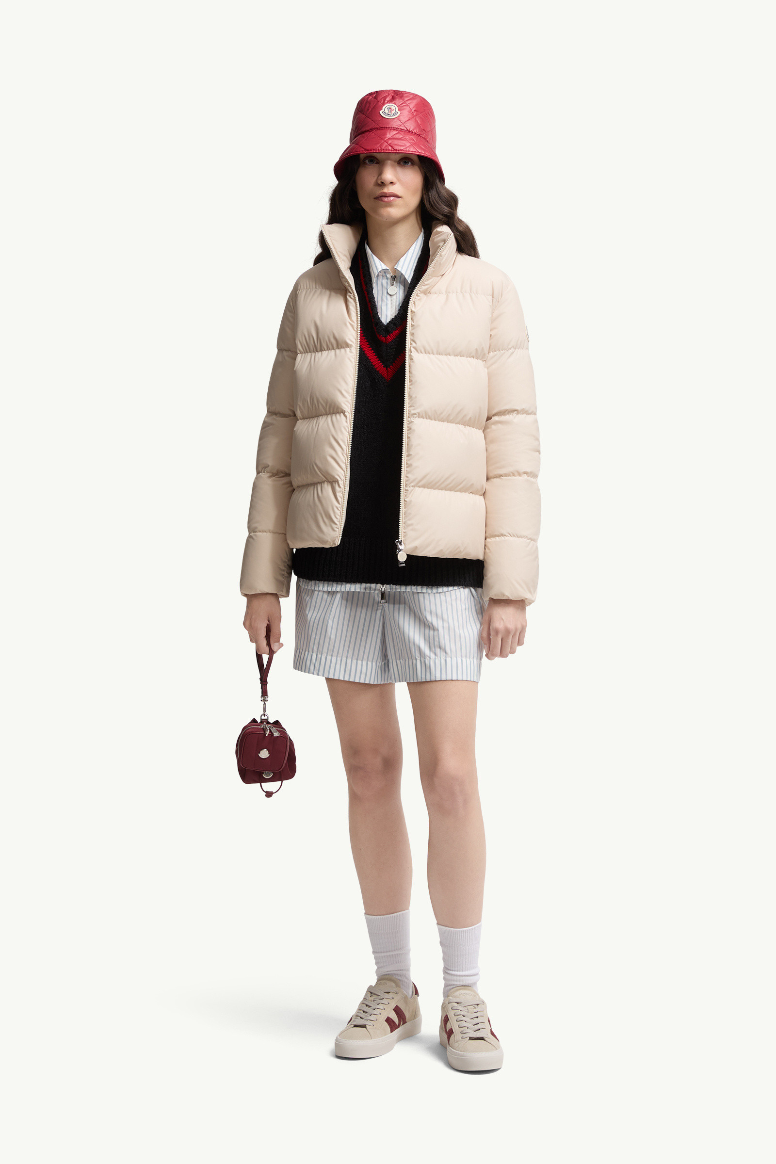 Light Beige Mauzun Short Down Jacket - Short Down Jackets
