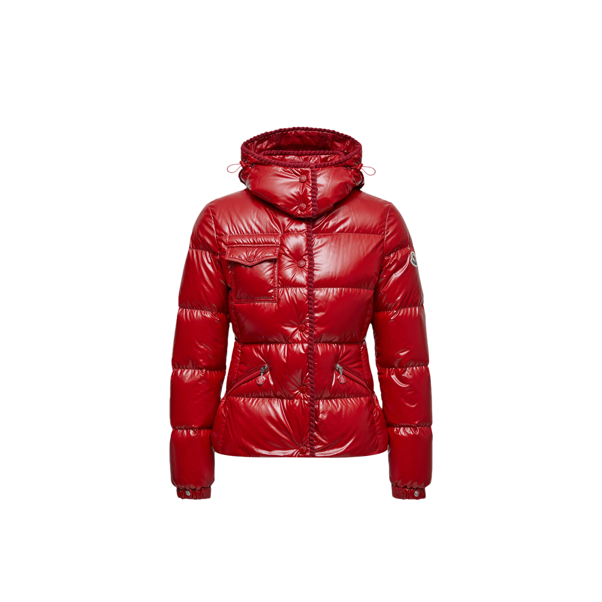 Moncler Down Jacket With Hood And Quilted Design In Gold