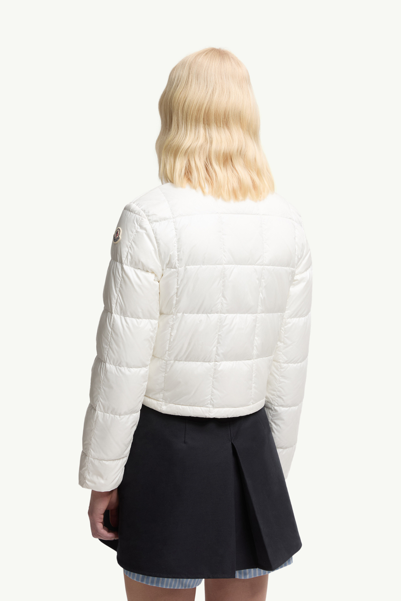 White Jarcieu Braided Trim Short Down Jacket - Short Down