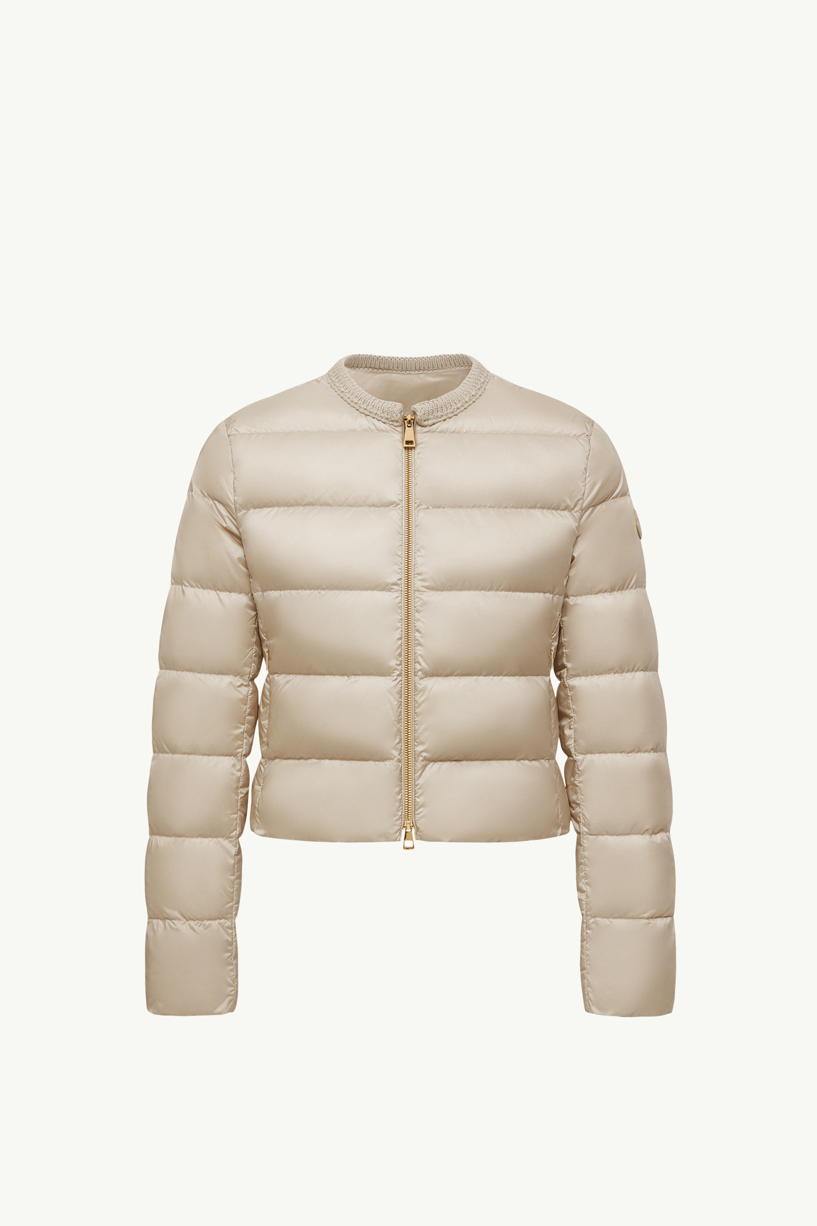 MONCLER 春夏ベージュ ライトダウンジャケット フレアスリーブ