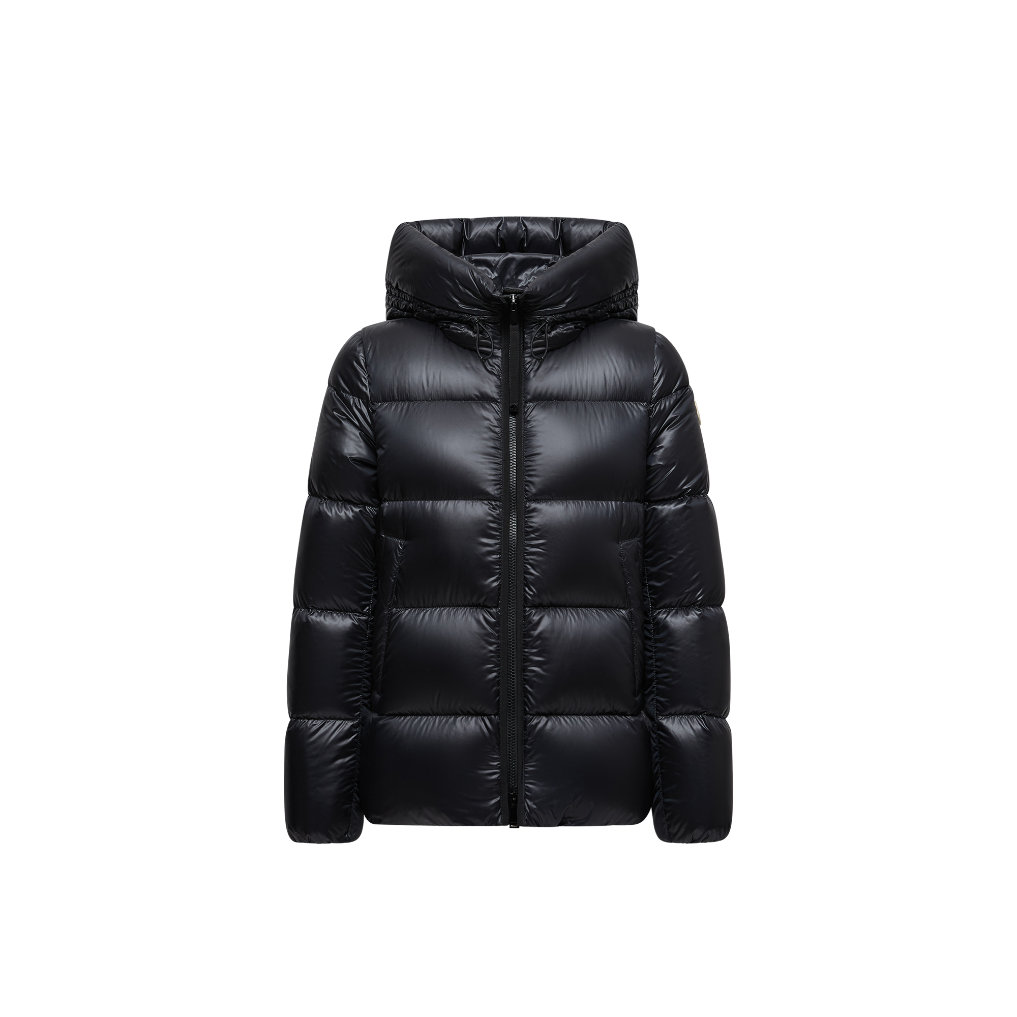 Moncler Serittes Short Down Jacket With Hood In Black