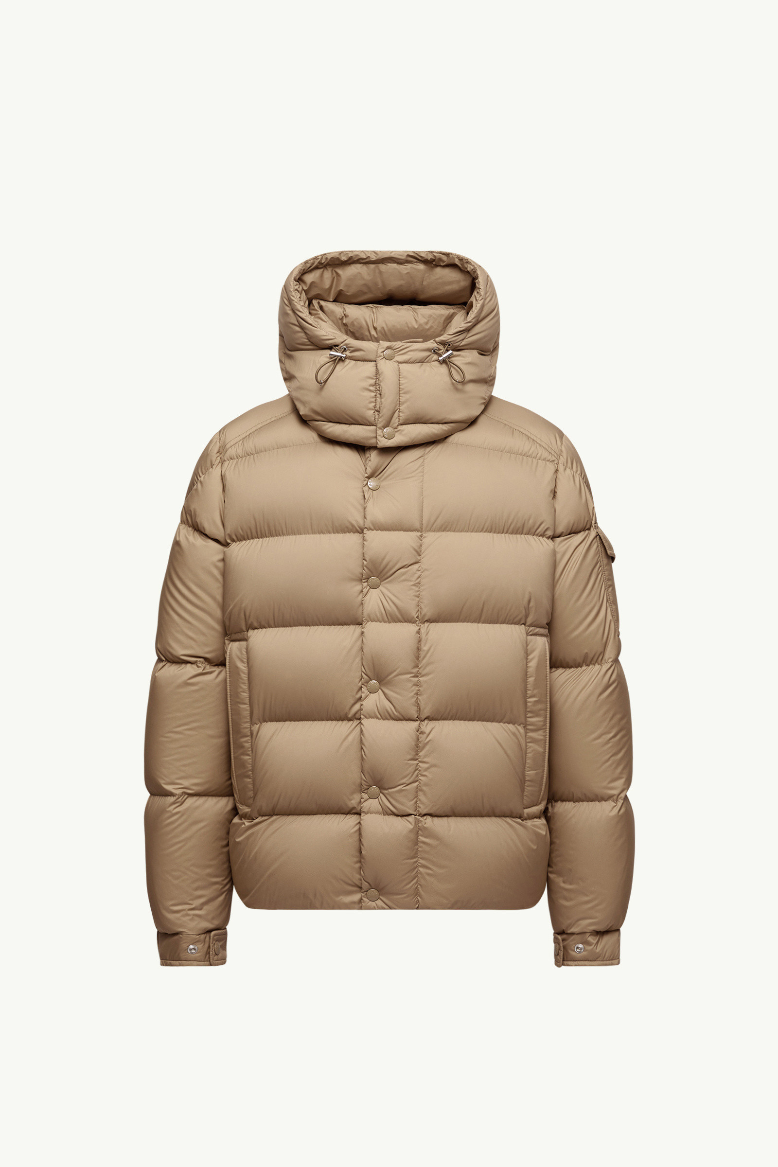 MONCLER フード付ベージュダウンジャケット メッシーナサイズ0 VERY MONCLER フード付ベージュダウンジャケット メッシーナサイズ0