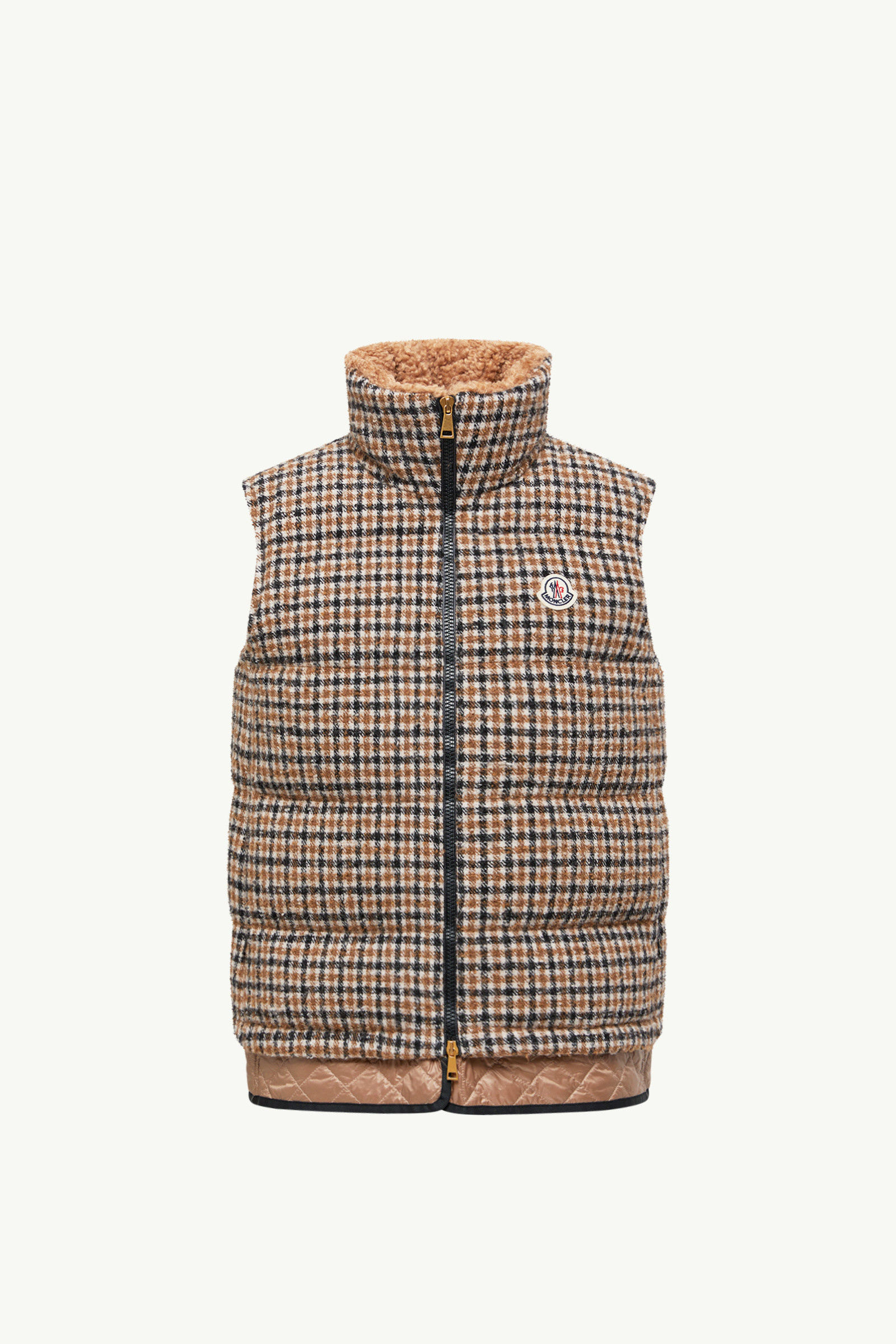 ベスト・ジレ MONCLER Women Vests 598DD 1A000 05 M90 SILVER Silver Pinchot Lamé Down Gilet - Vests for Women | Moncler AU