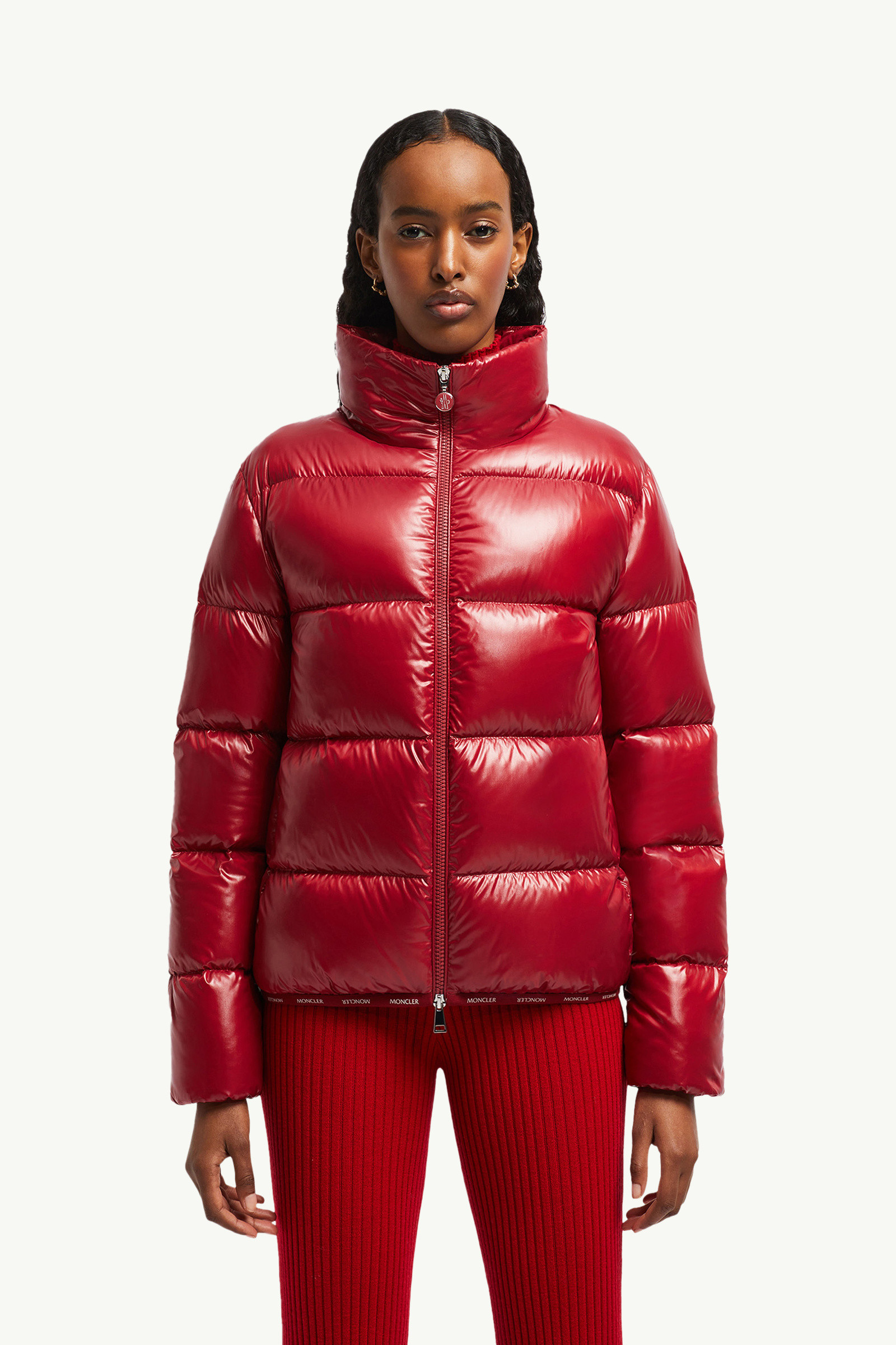 【MONCLER】 Abbadia ショートダウンジャケット レッド Red Abbadia Short Down Jacket - Short Down Jackets for Women