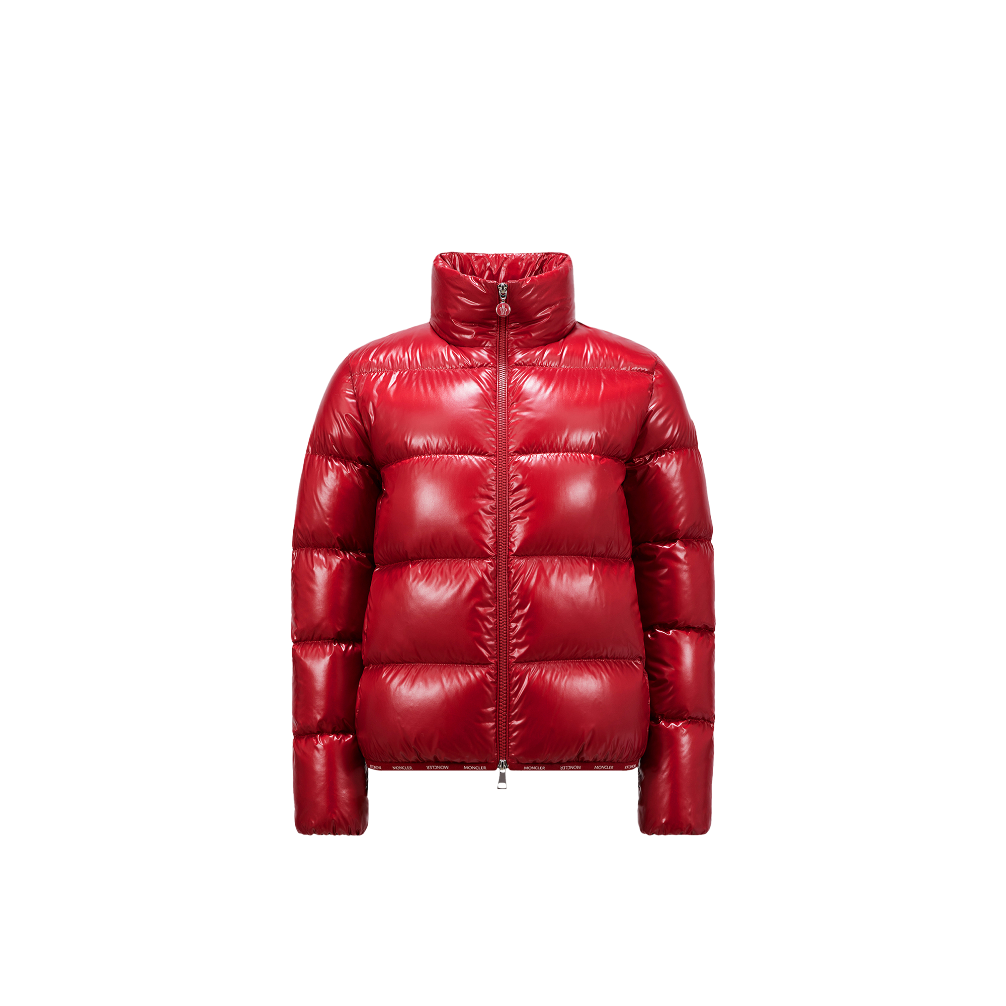 Moncler Glossy Red 'maire' Down Jacket With Hood In Red