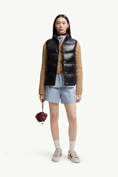 Black Badia Down Gilet - Vests for Women | Moncler AU