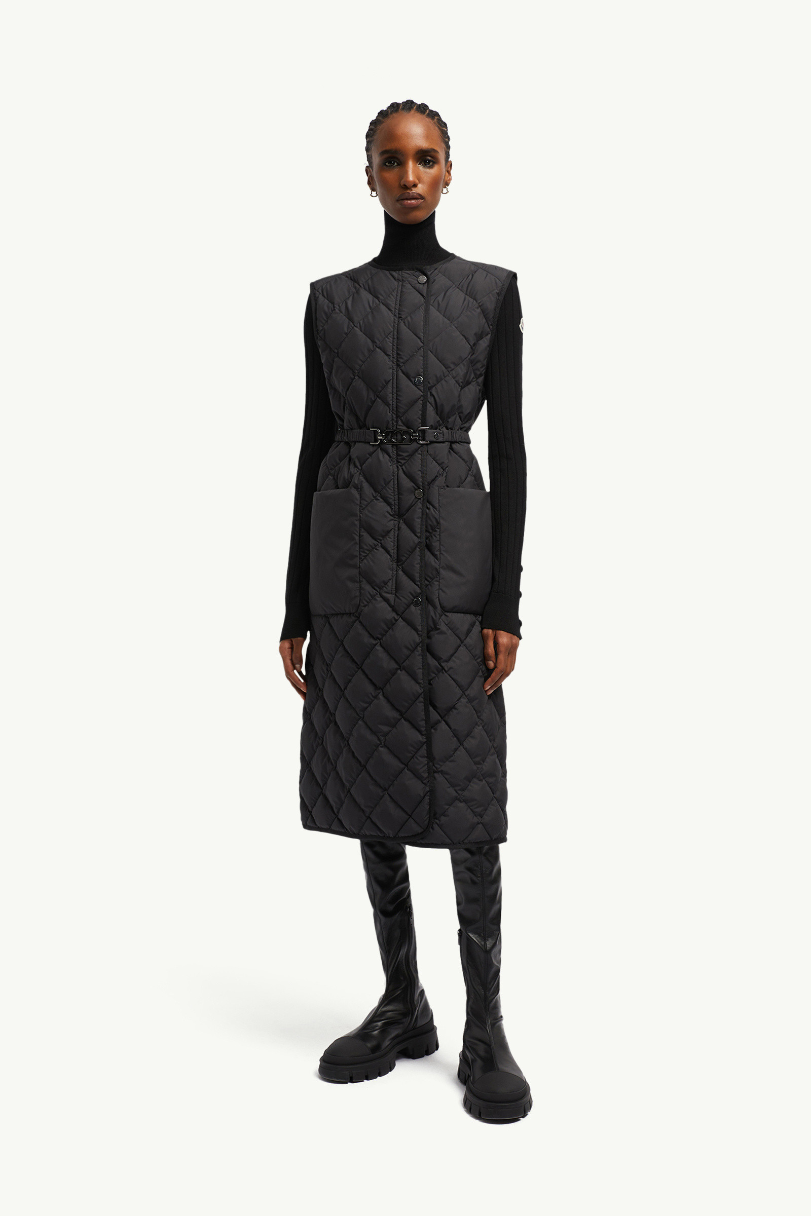 1着でも送料無料 Black Butor Diamond-Quilted Long Down Gilet - Vests for Clothing