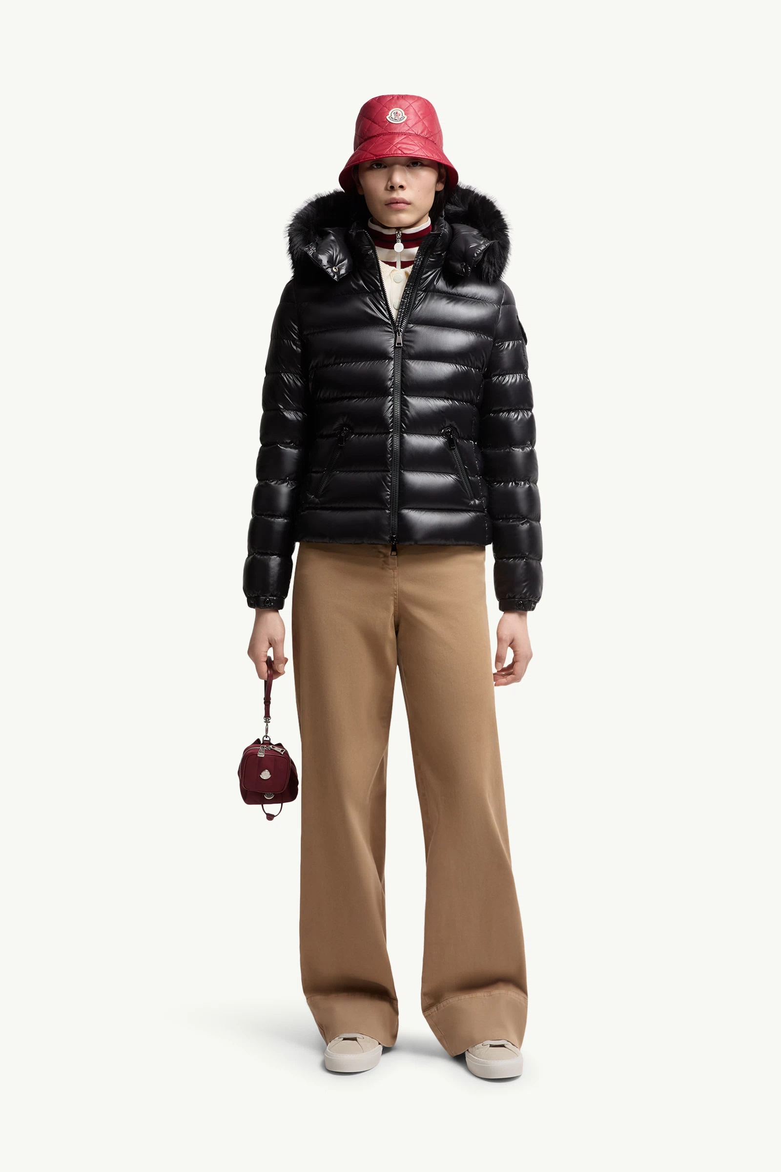 Badyf Faux Fur-Trimmed Hooded Short Down Jacket