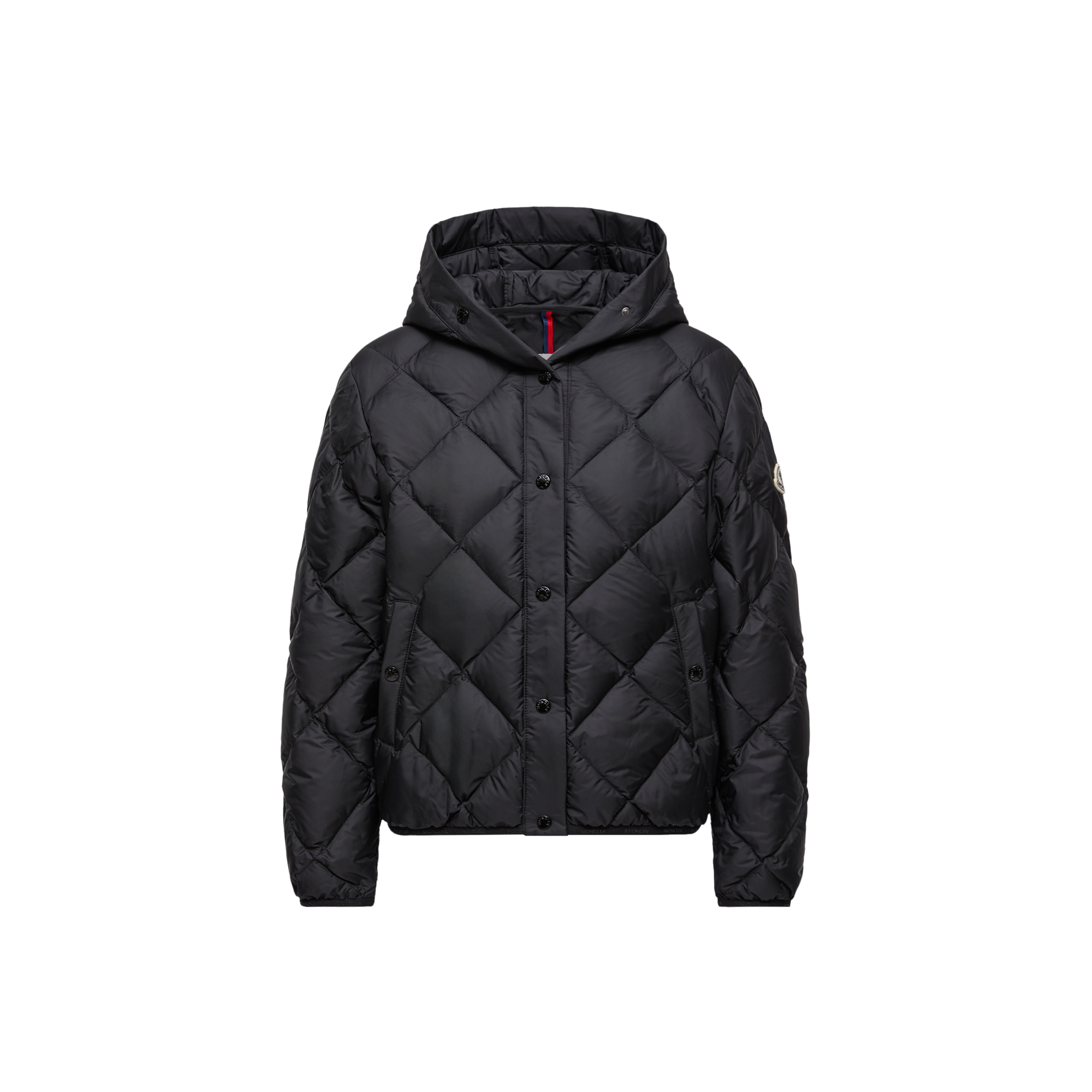 Moncler Arvouin Hooded Diamond-quilted Short Down Jacket Black